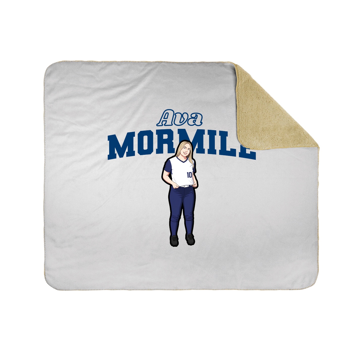 Throw Blanket — Name Arch in White