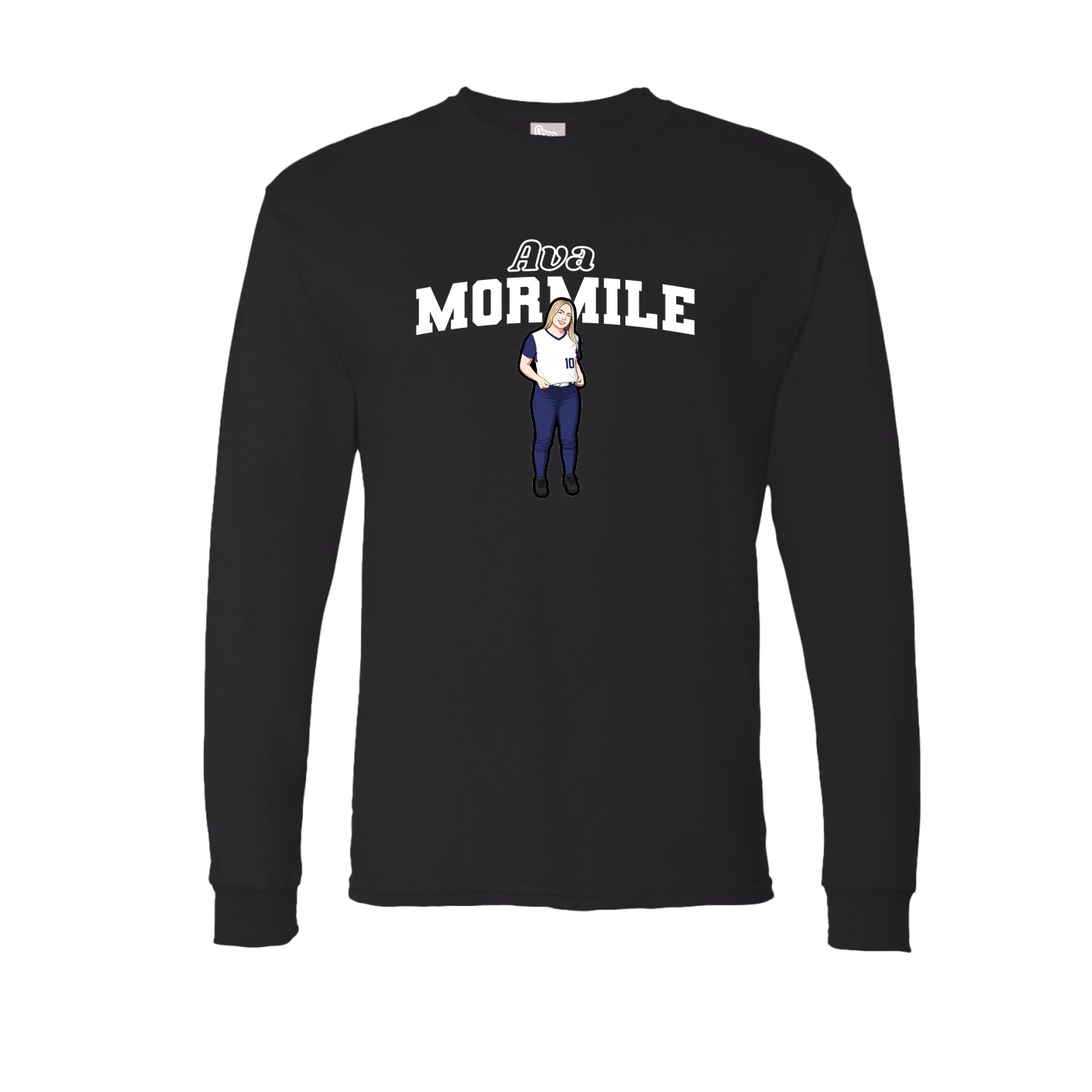 Long Sleeve Tee — Name Arch in Black
