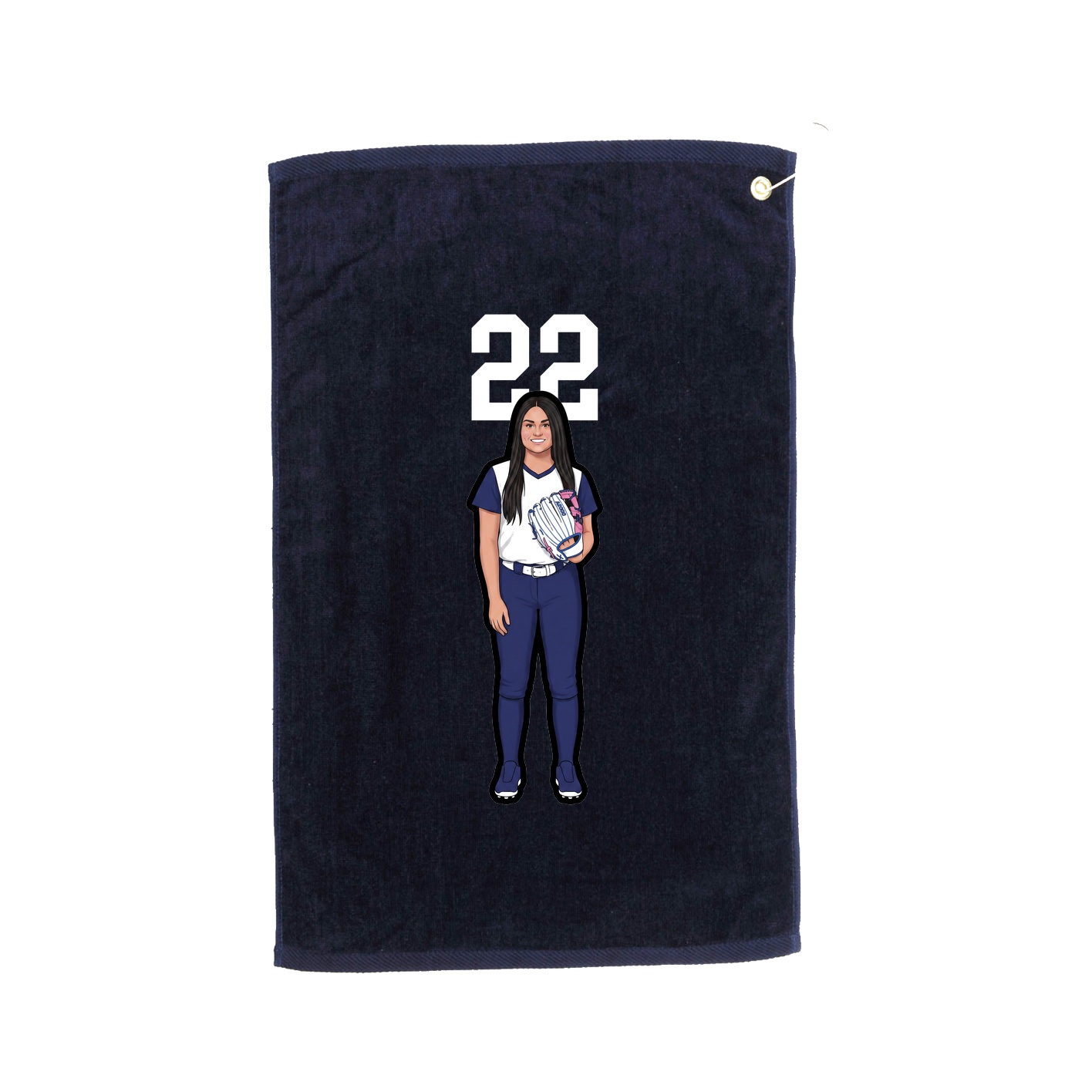 Golf Towel — Number Top in Navy
