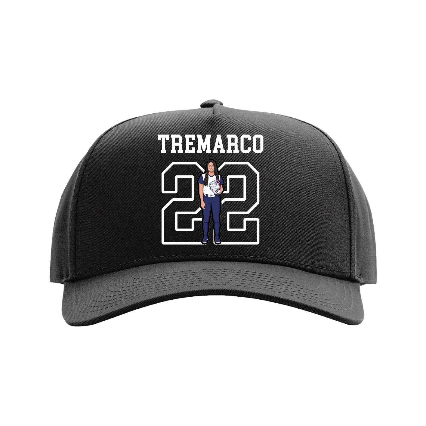 Full Fabric Five-Panel Champ Cap — Shirsey in Black