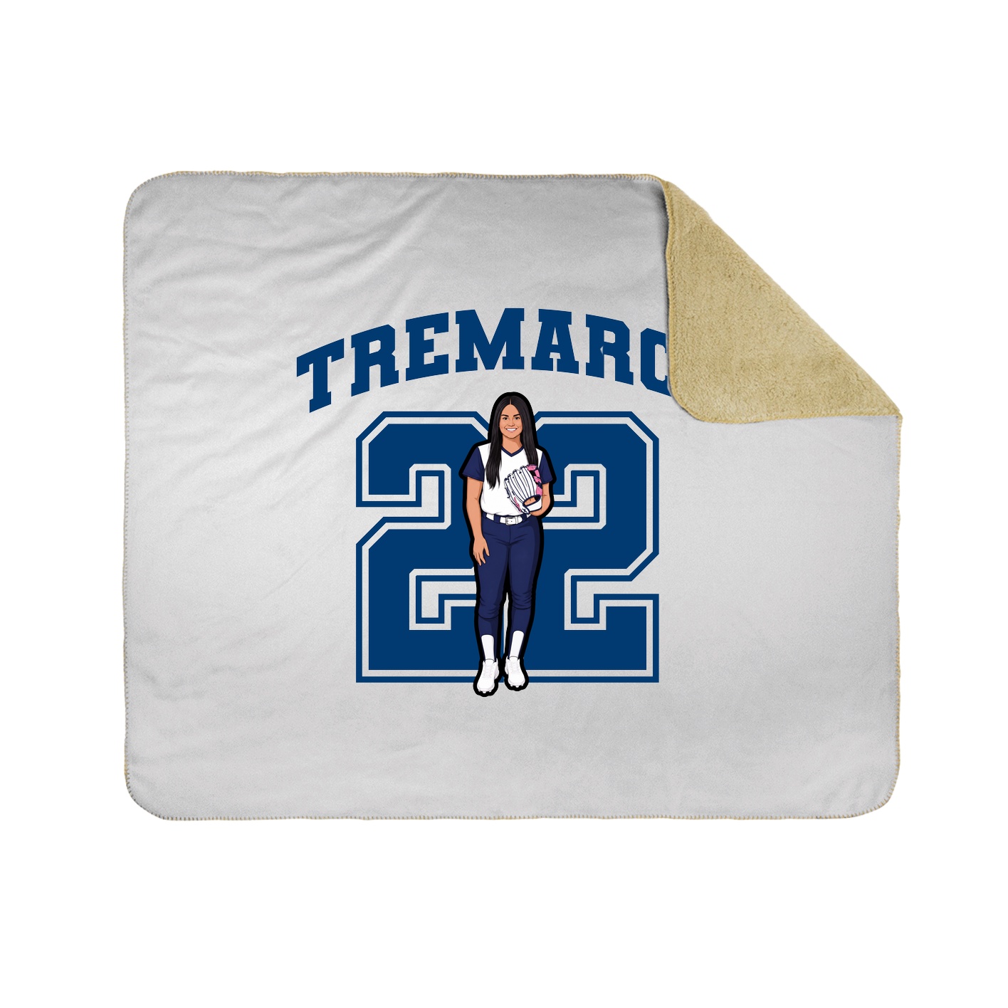 Throw Blanket — Number in White