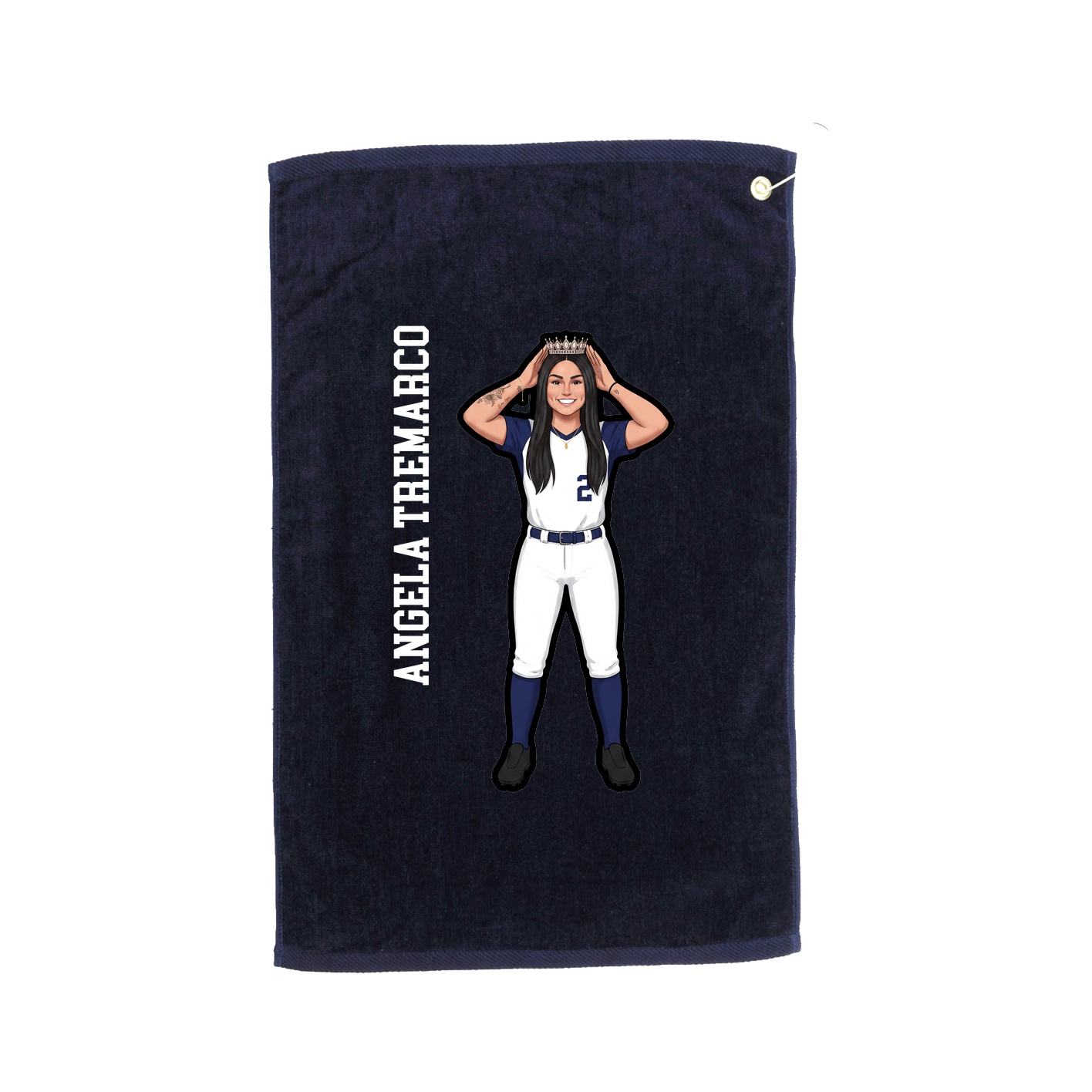 Golf Towel — Name Vertical in Navy