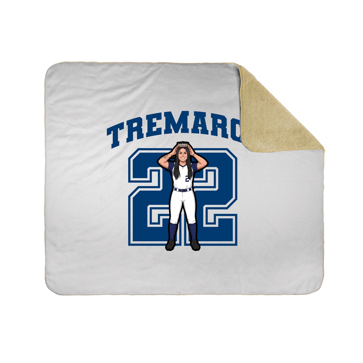 Throw Blanket — Number in White