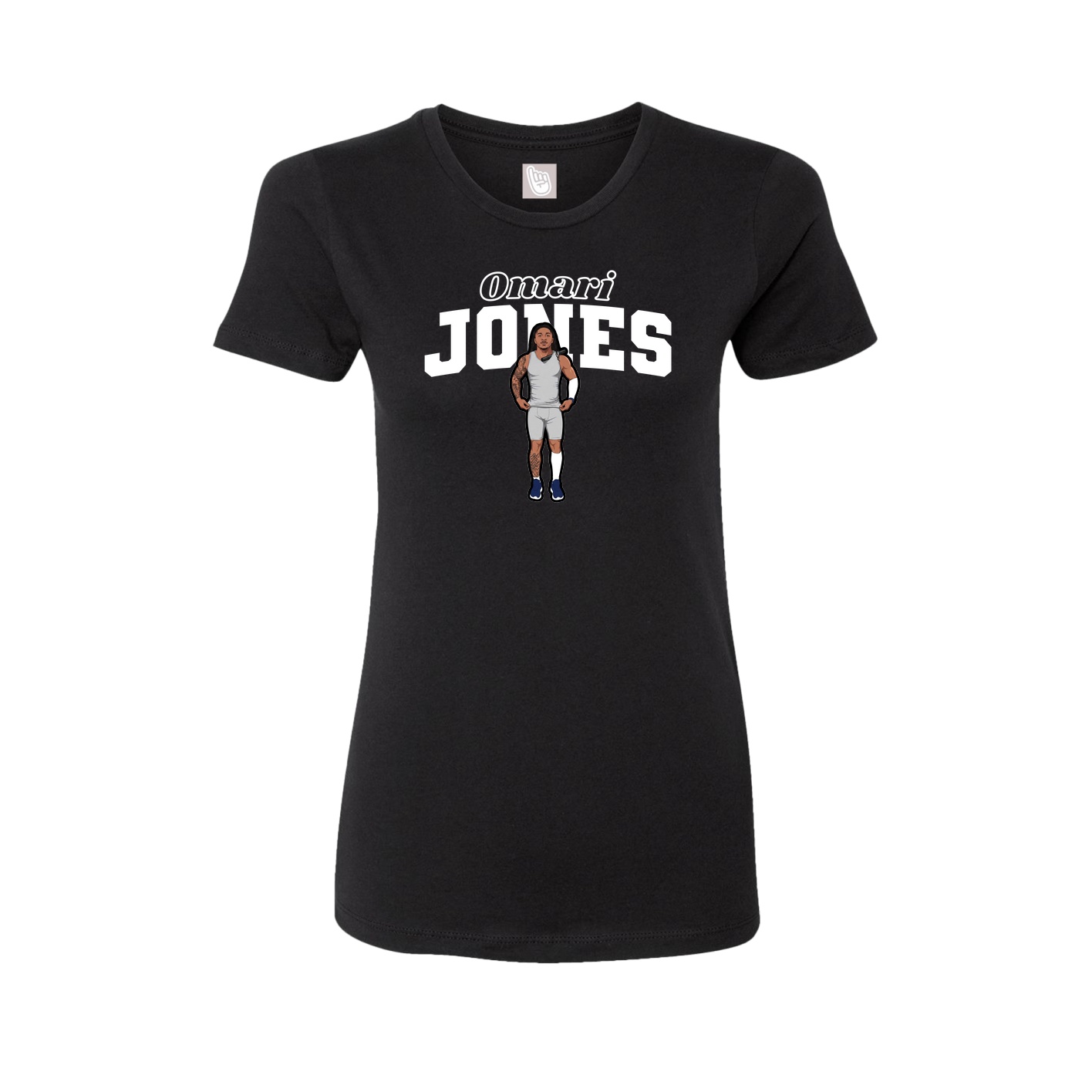 Fitted Women's Tee — Name Arch in Black