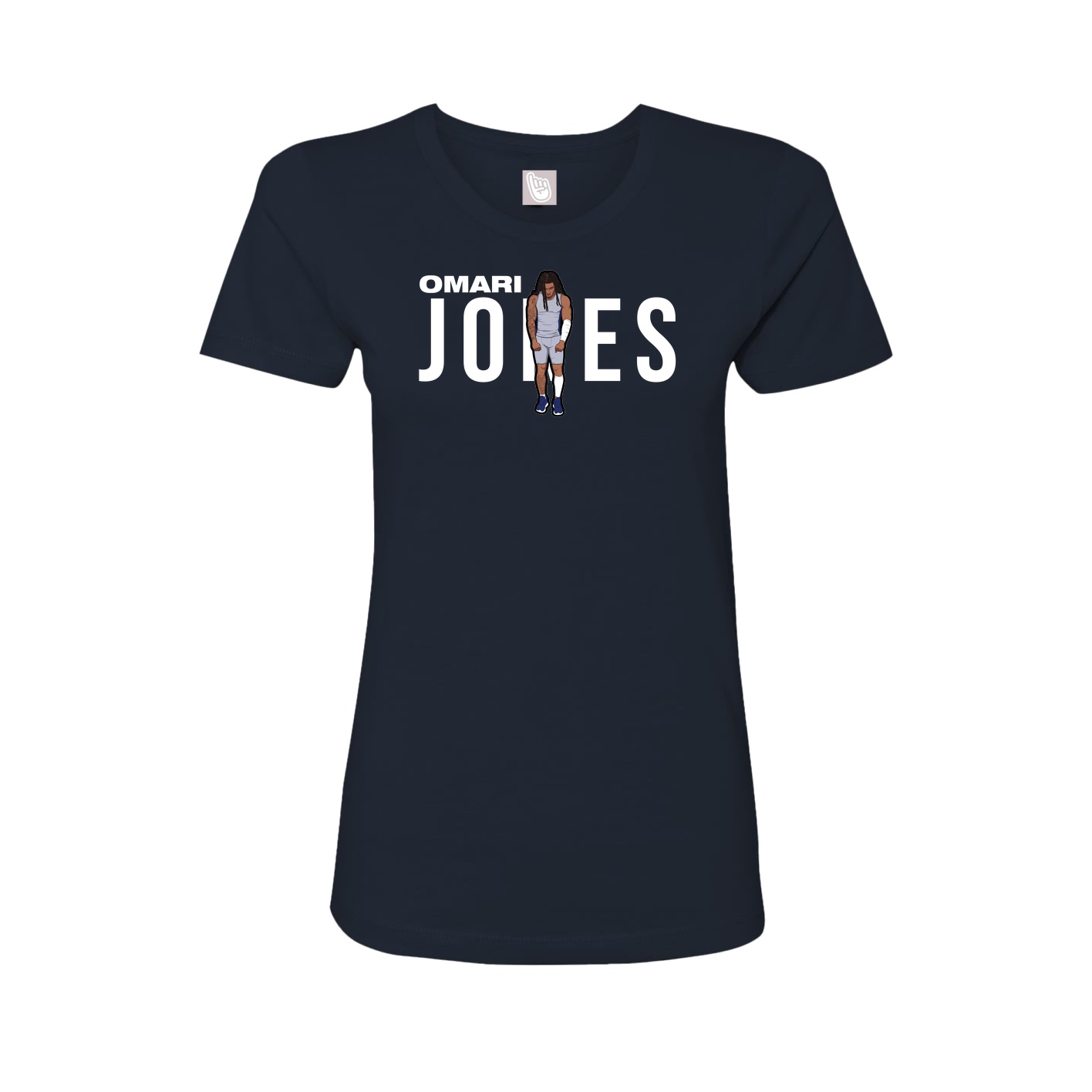Fitted Women's Tee — Player Name in Navy
