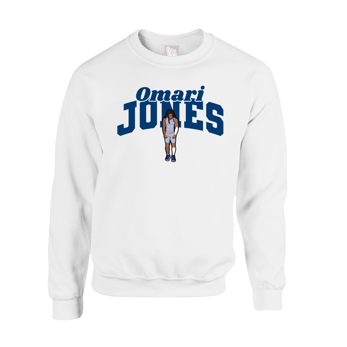 Fleece Crew — Signature Arch in White