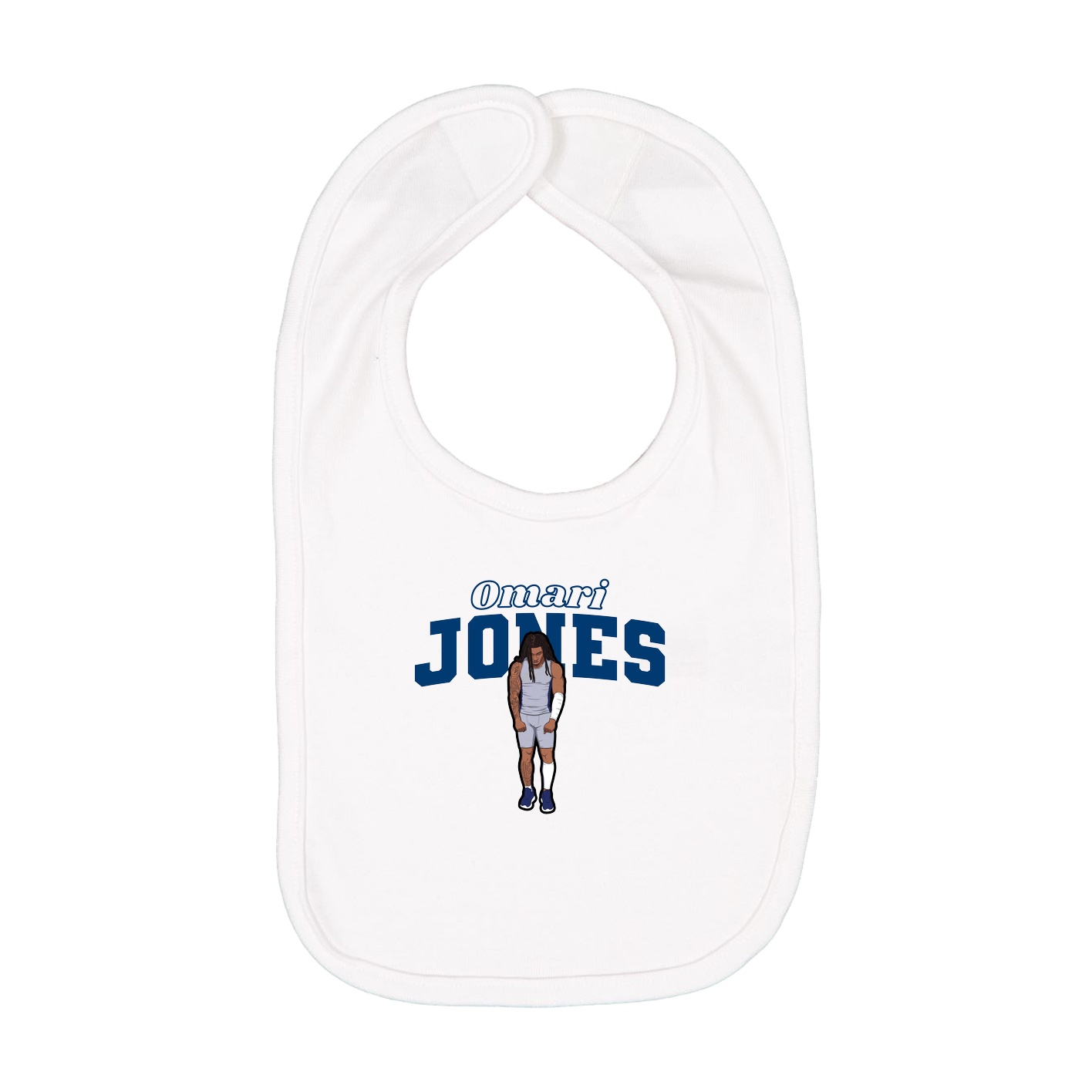 Infant Bib — Name Arch in White