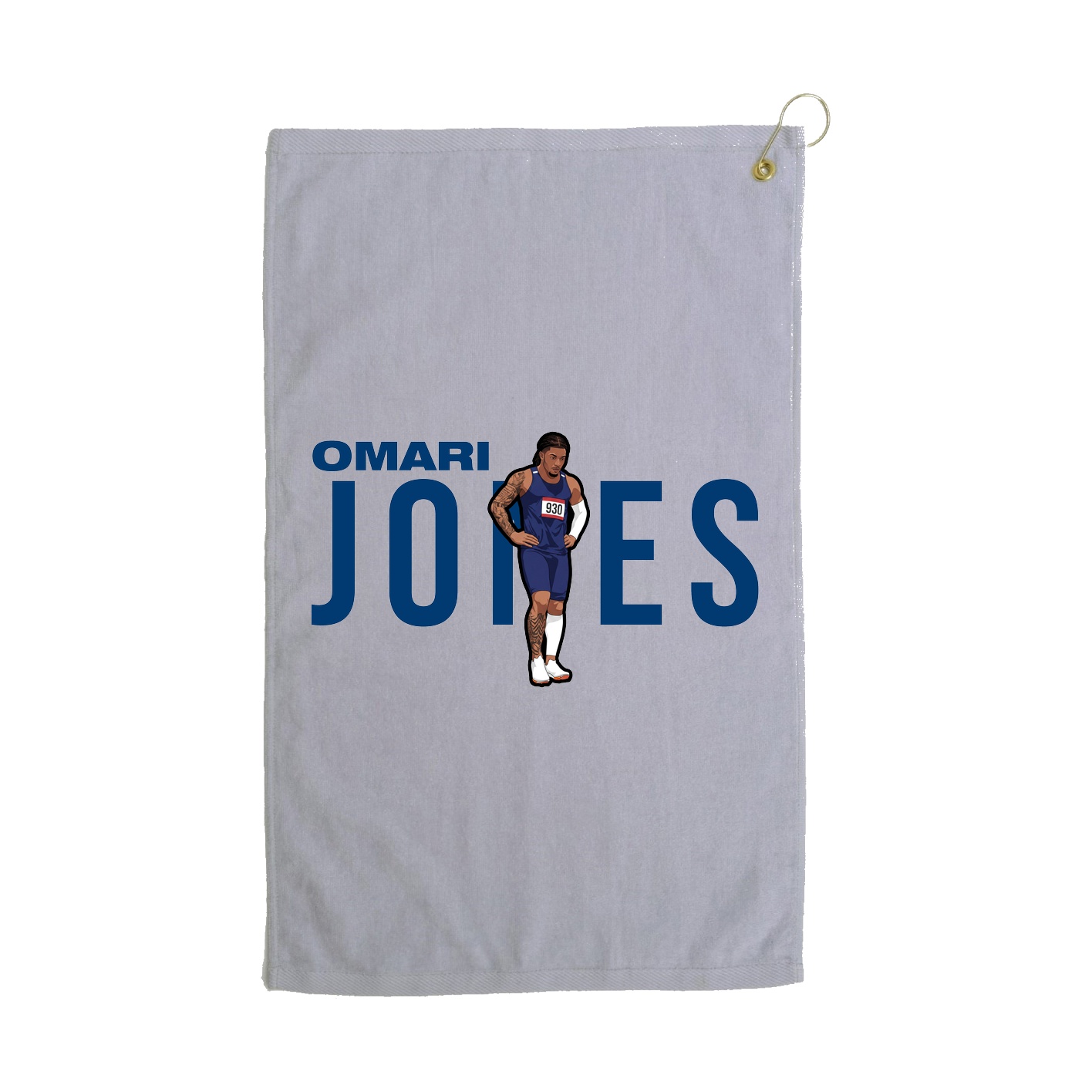 Golf Towel — Player Name in Grey