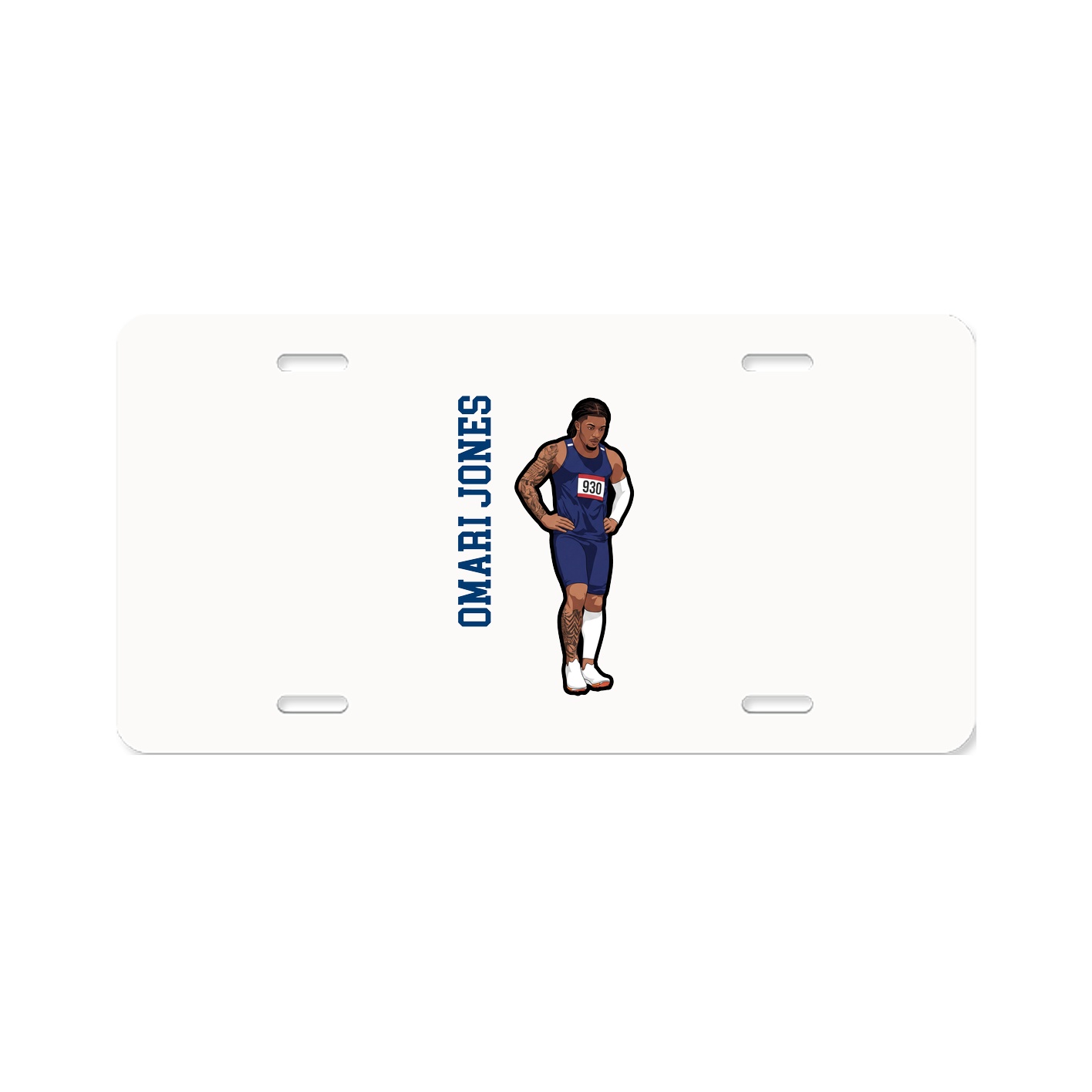 License Plate — Name Vertical in Classic