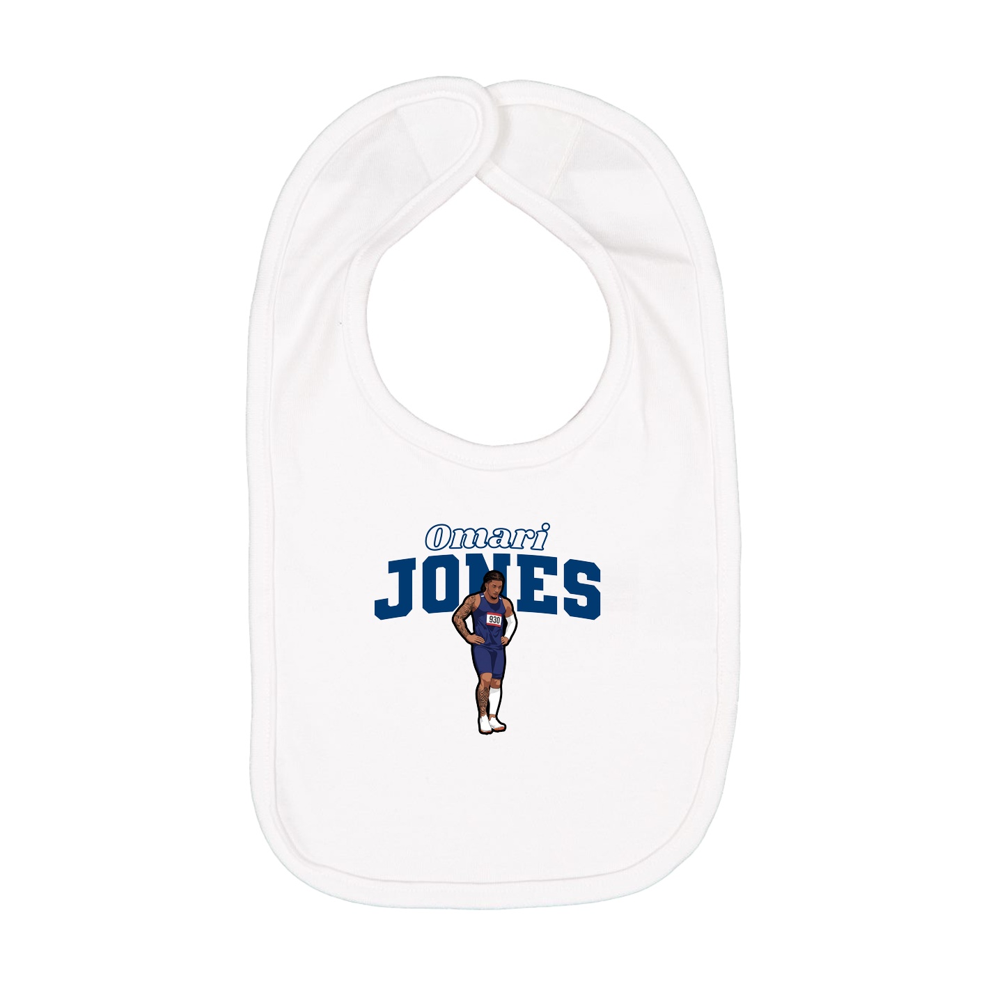 Infant Bib — Name Arch in White