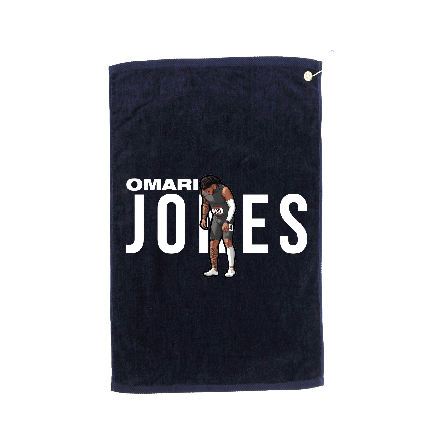 Golf Towel — Player Name in Navy