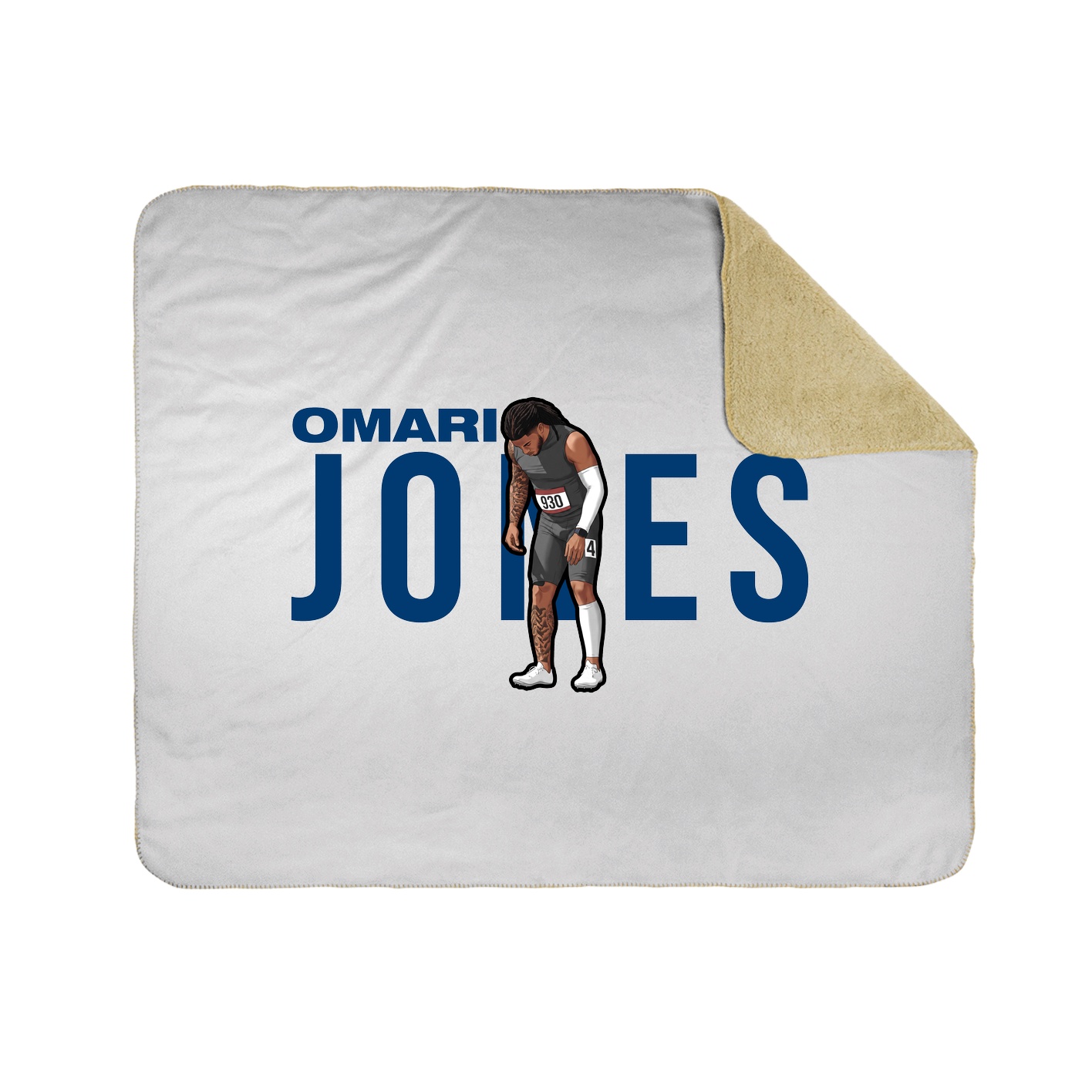 Throw Blanket — Player Name in White