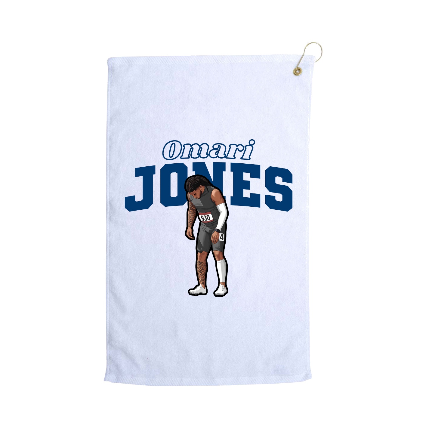 Golf Towel — Name Arch in White