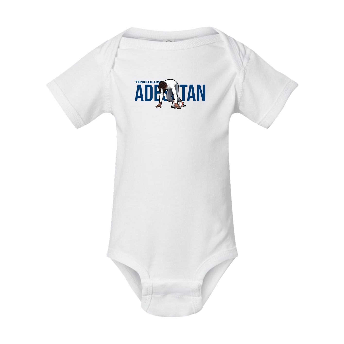 Baby Onesie — Player Name in White
