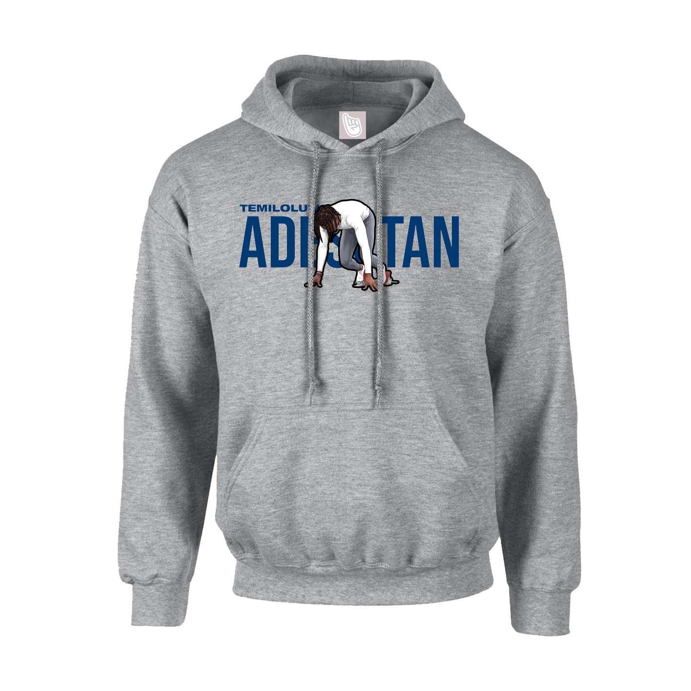 Hoodie — Player Name in Grey