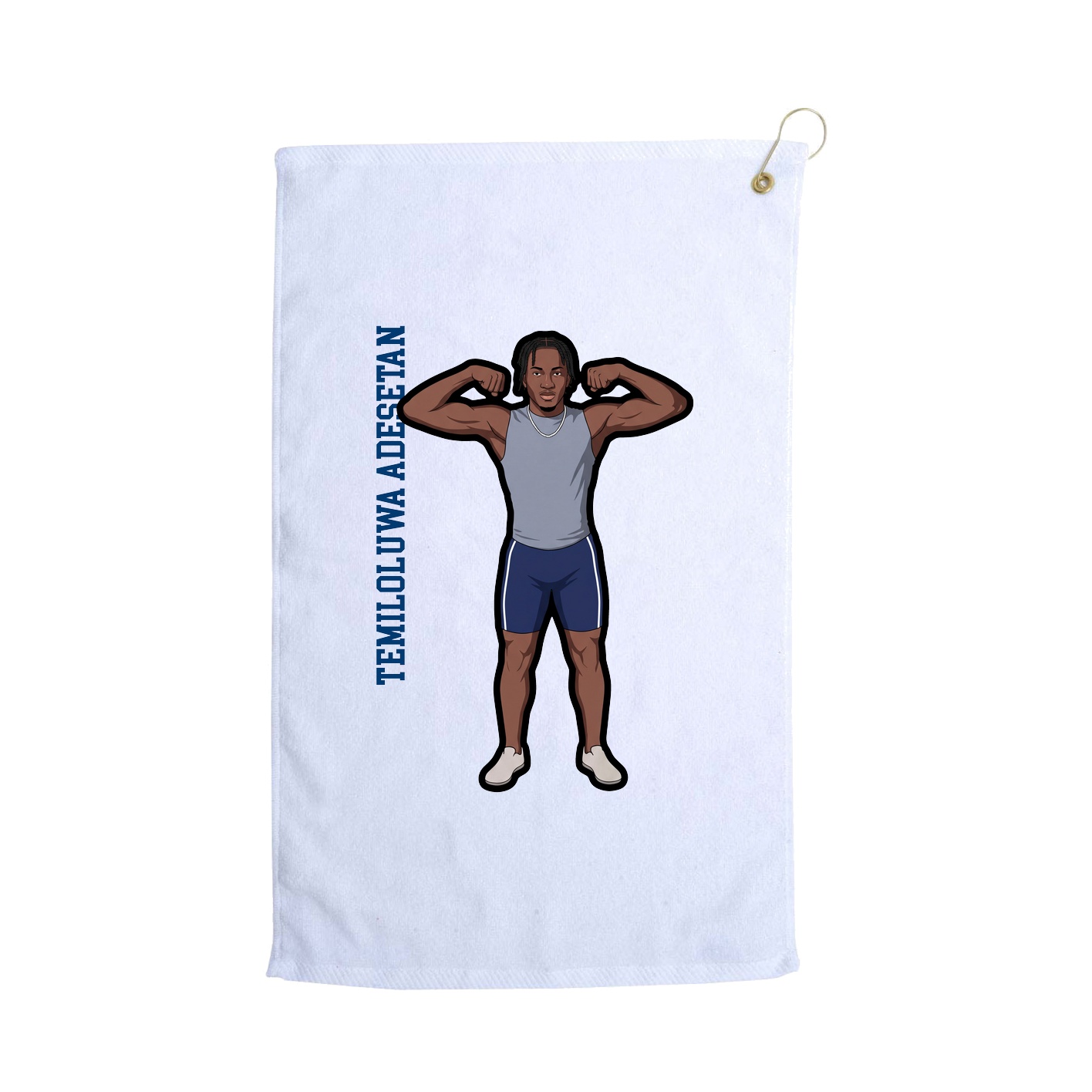 Golf Towel — Name Vertical in White