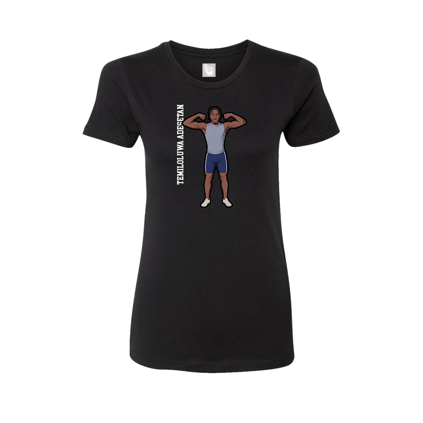 Fitted Women's Tee — Name Vertical in Black