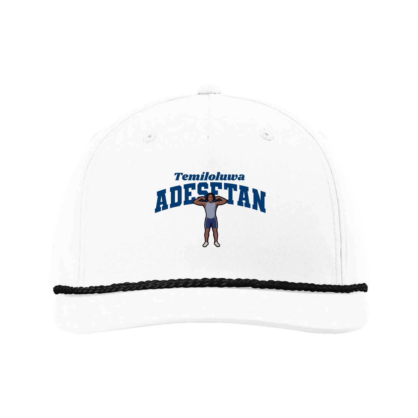Five-Panel Classic Rope Cap — Signature Arch in White
