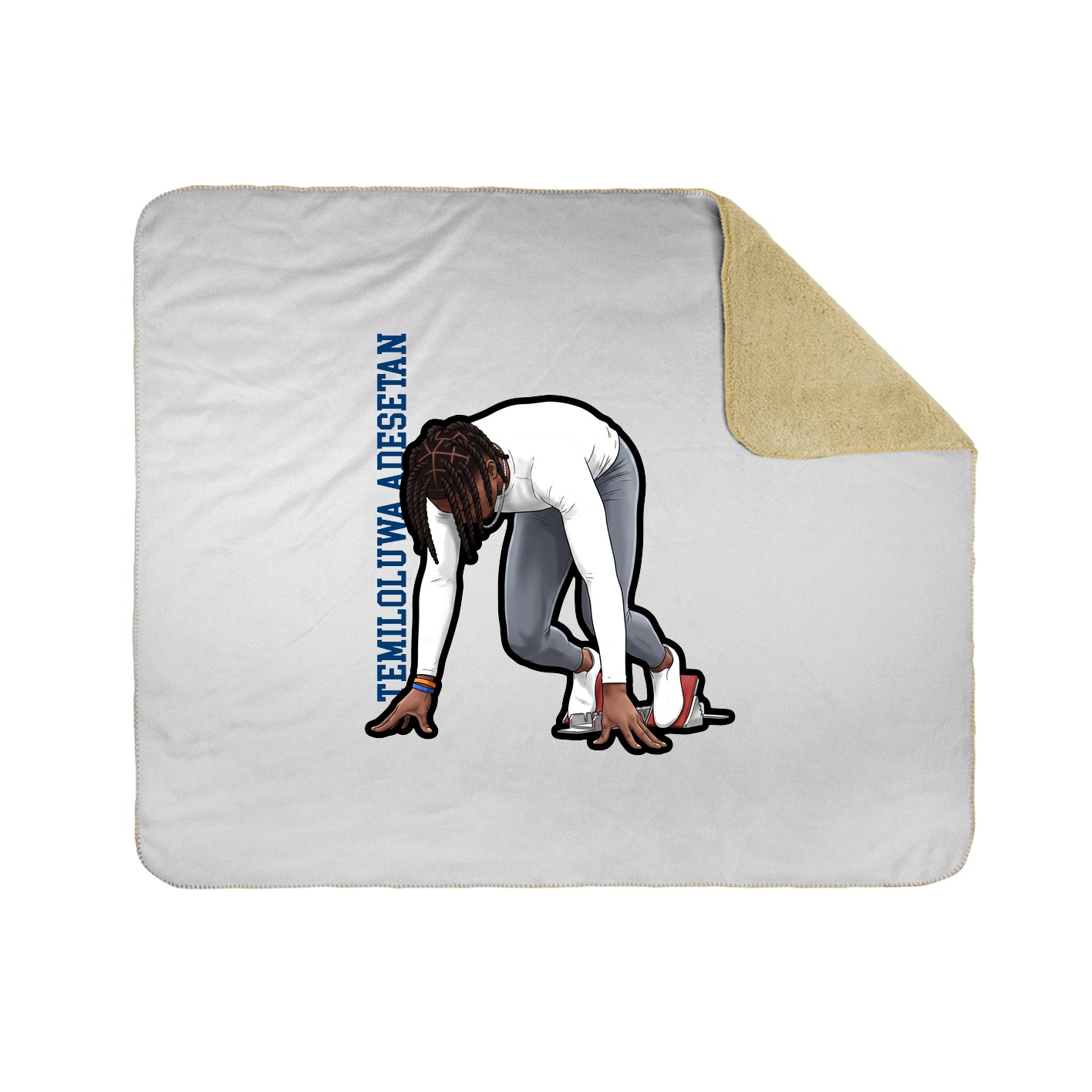 Throw Blanket — Name Vertical in White
