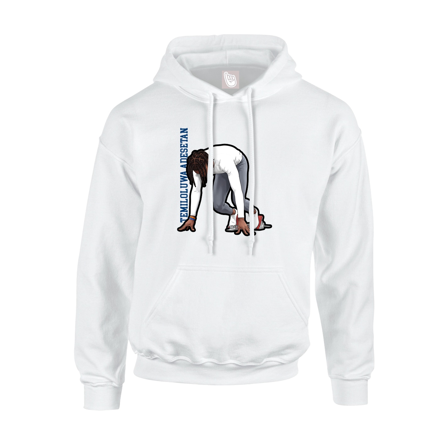 Hoodie — Name Vertical in White