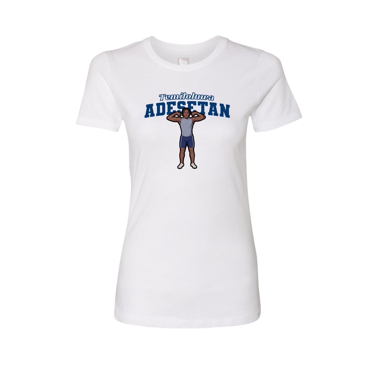 Fitted Women's Tee — Name Arch in White