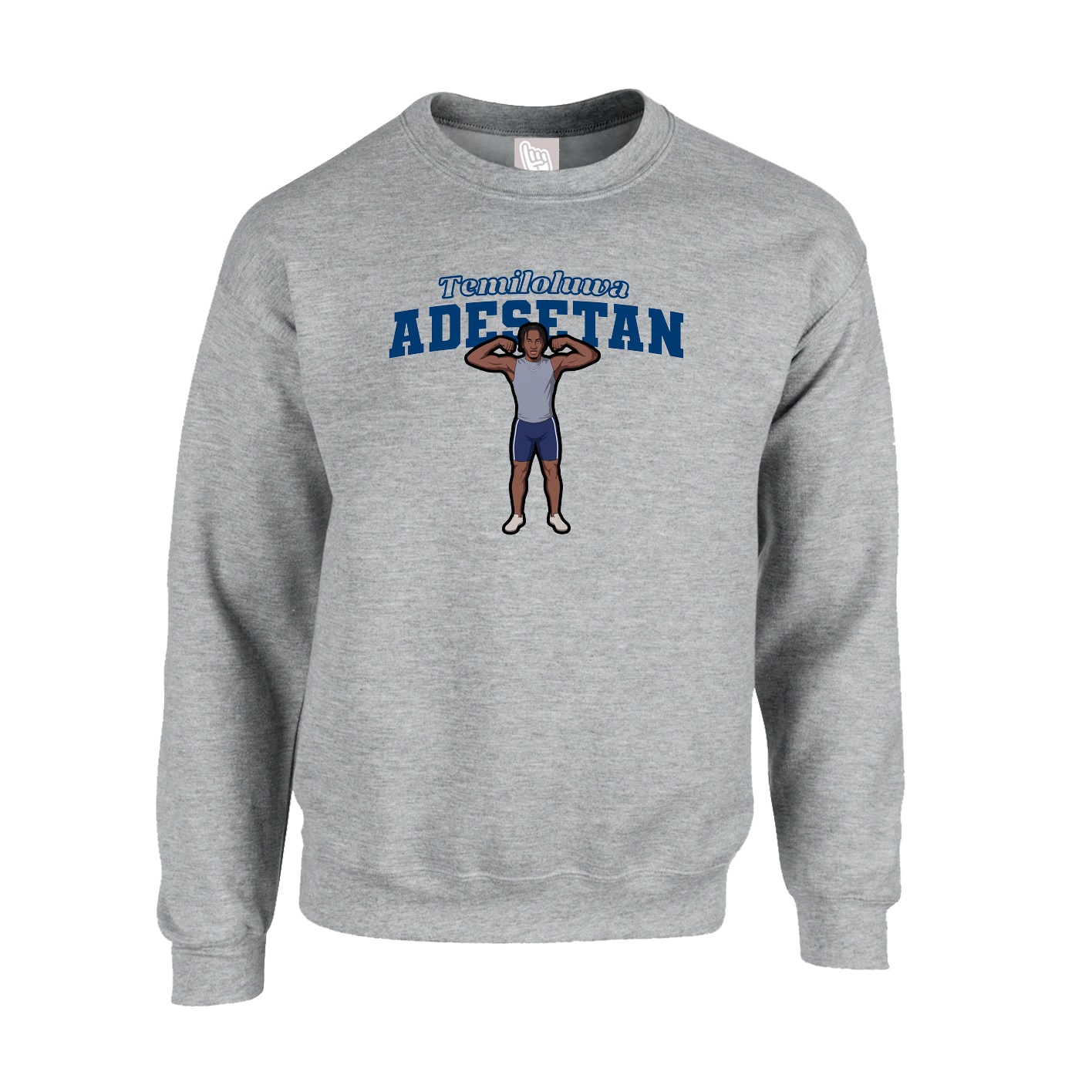 Fleece Crew — Name Arch in Grey