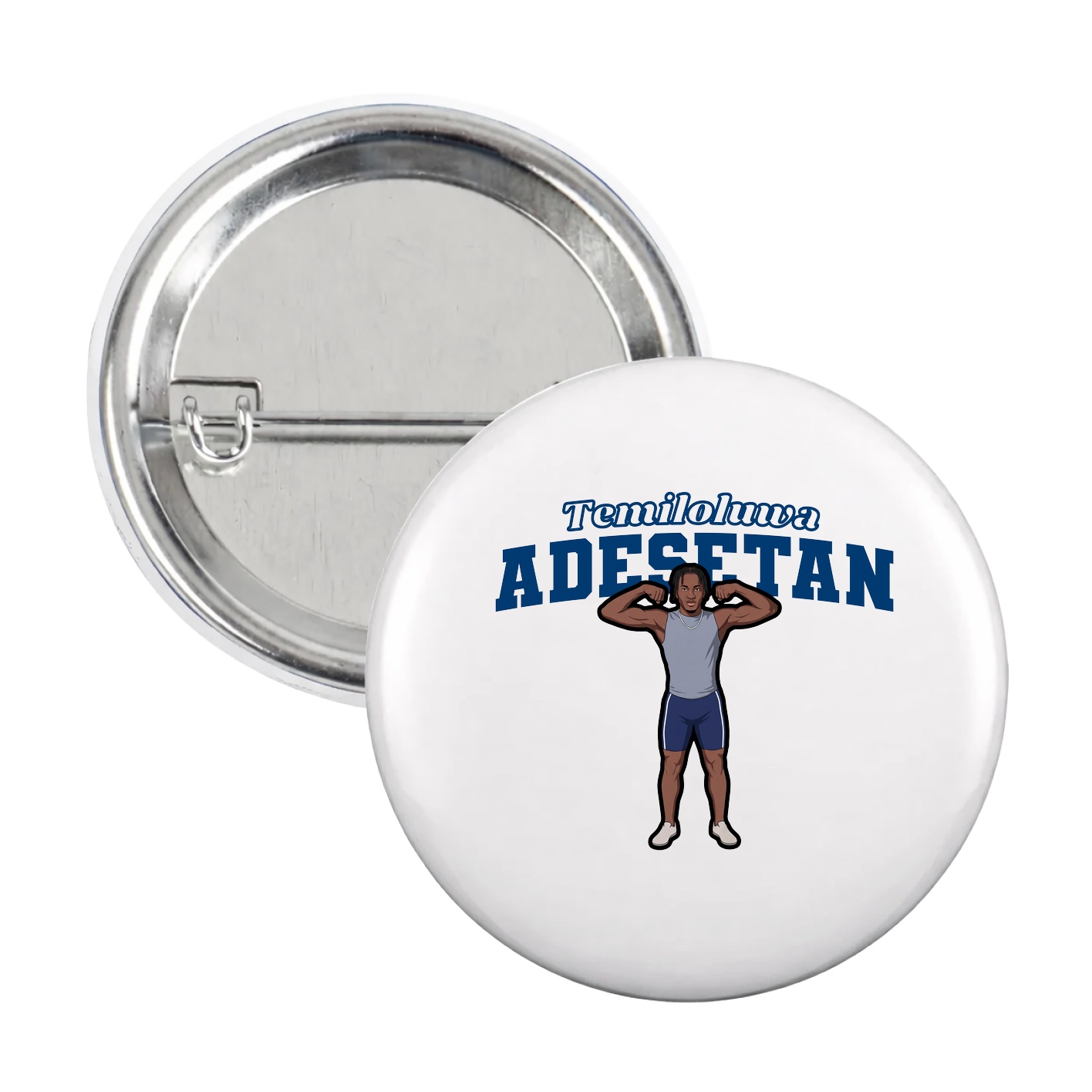 Game Day Button — Name Arch in White