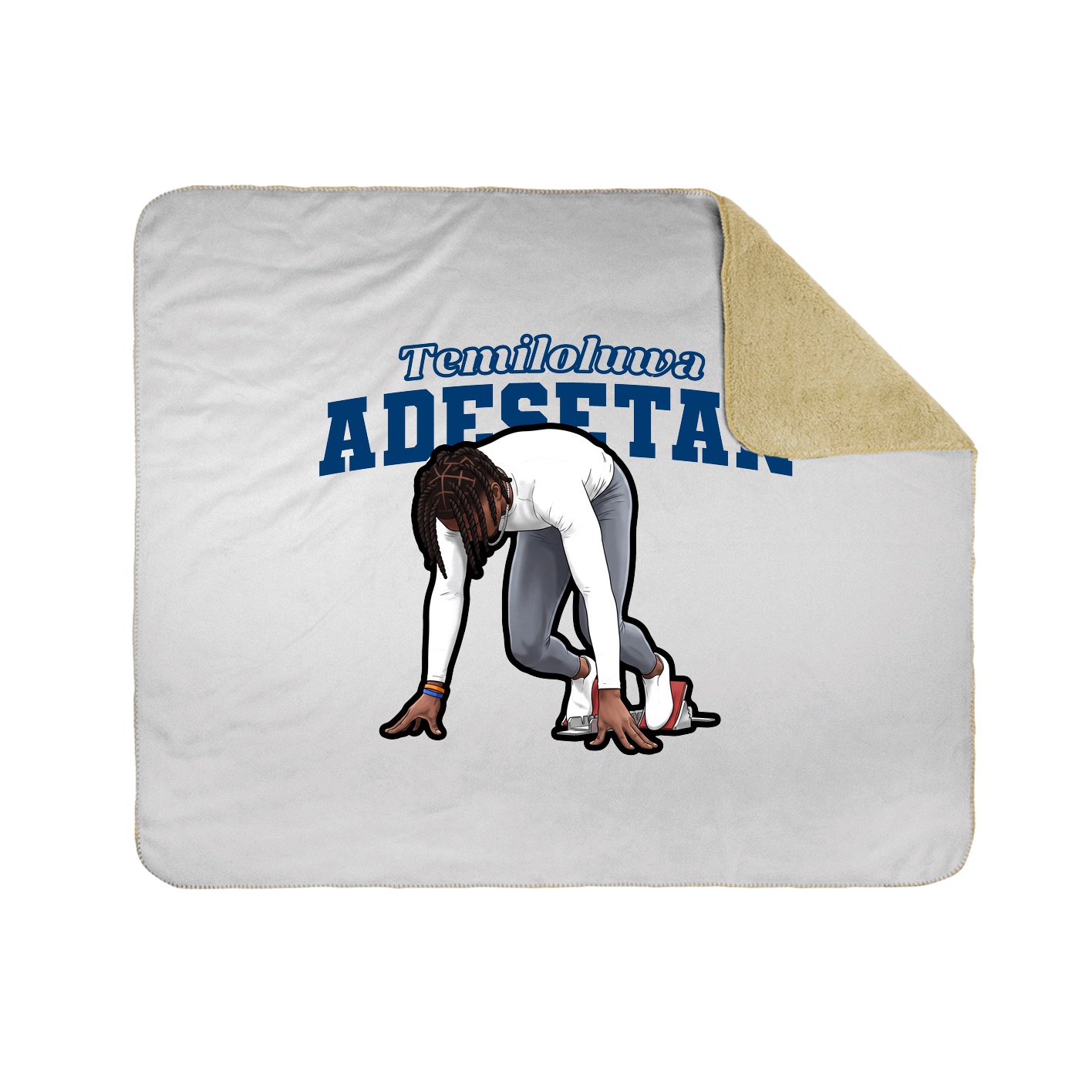Throw Blanket — Name Arch in White