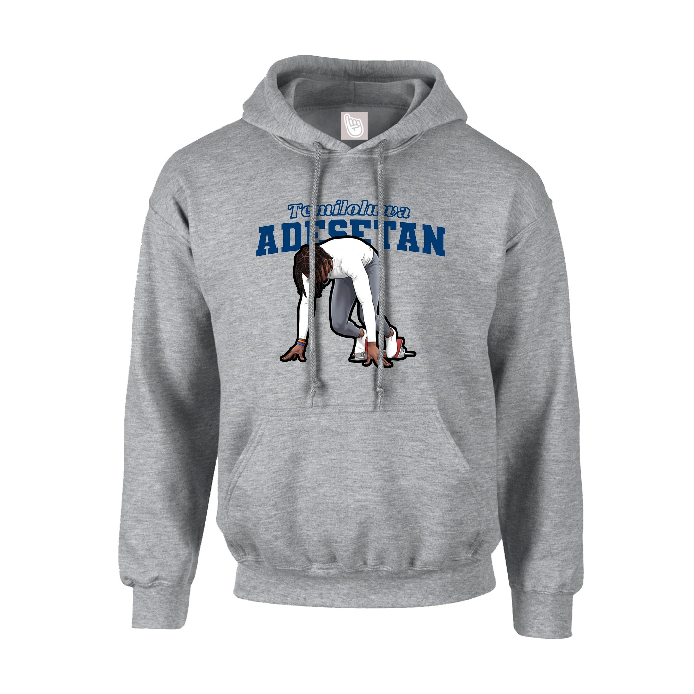 Youth Hoodie — Name Arch in Grey
