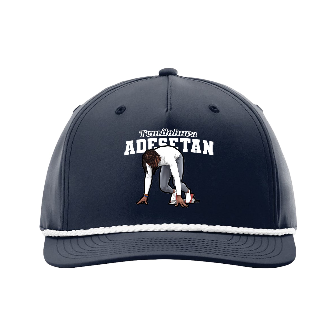 Five-Panel Classic Rope Cap — Name Arch in Navy