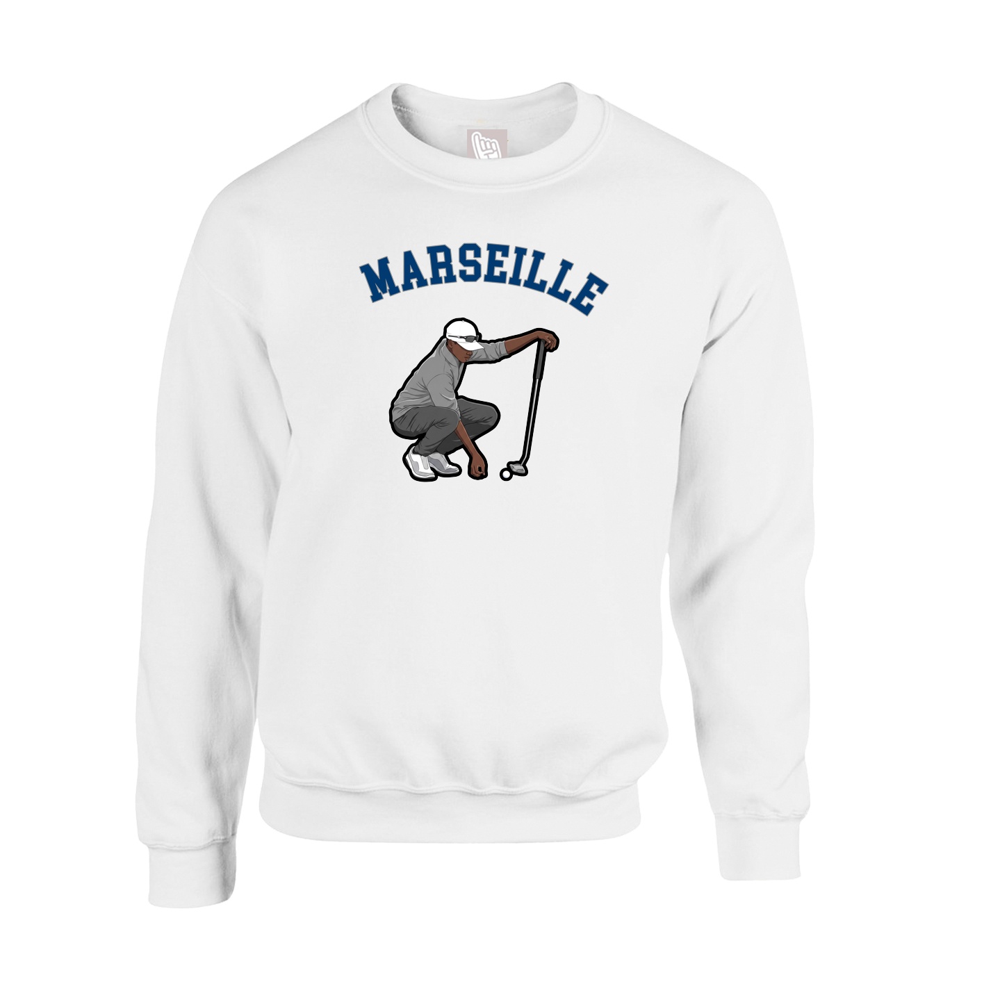 Fleece Crew — Shirsey Arch in White
