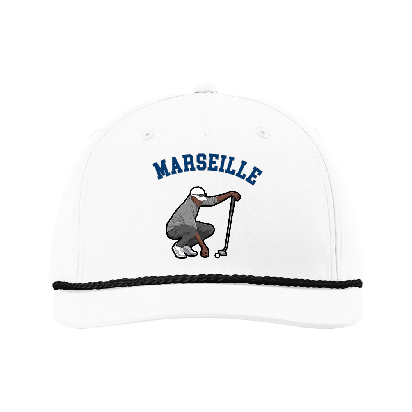 Five-Panel Classic Rope Cap — Shirsey Arch in White