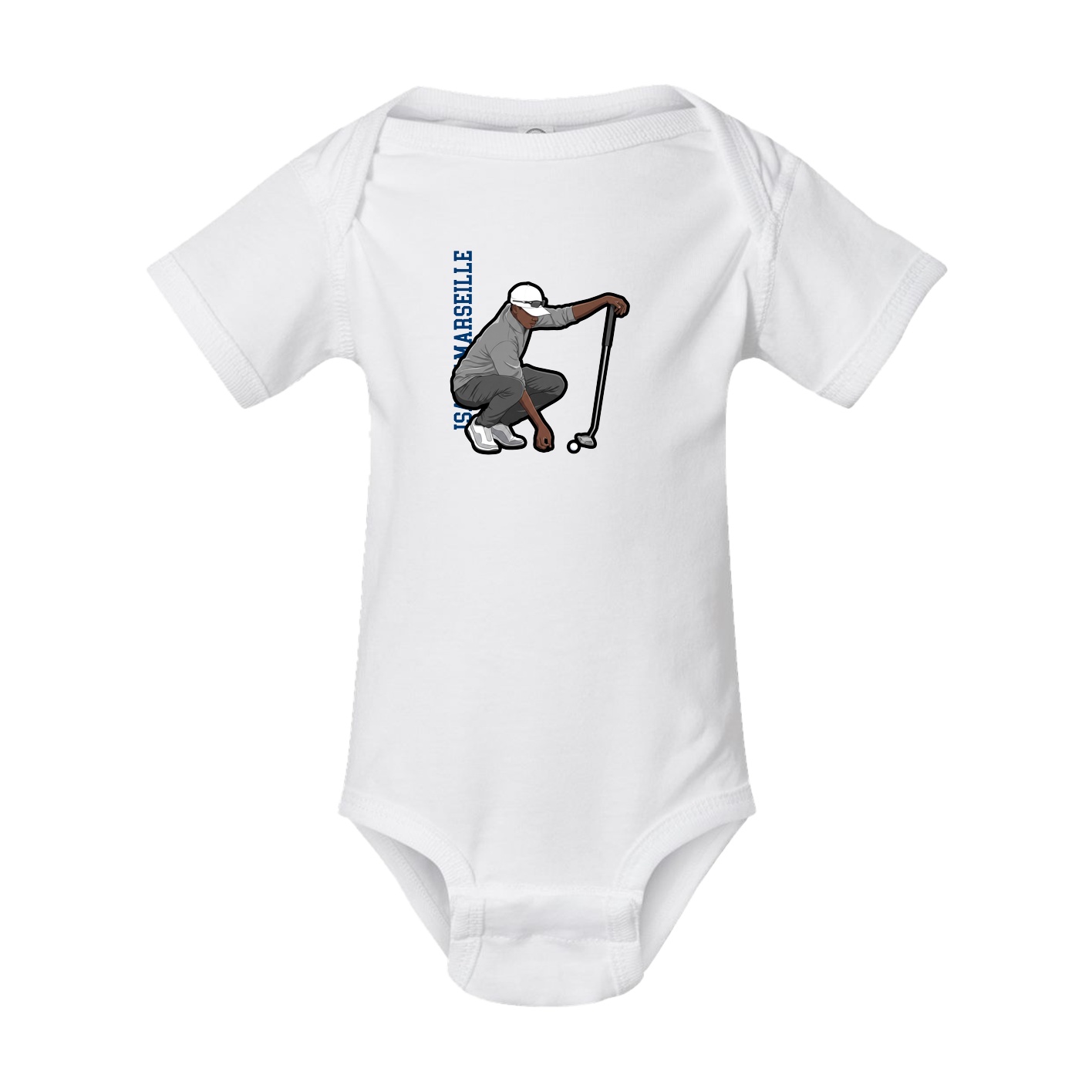Baby Onesie — Name Vertical in White