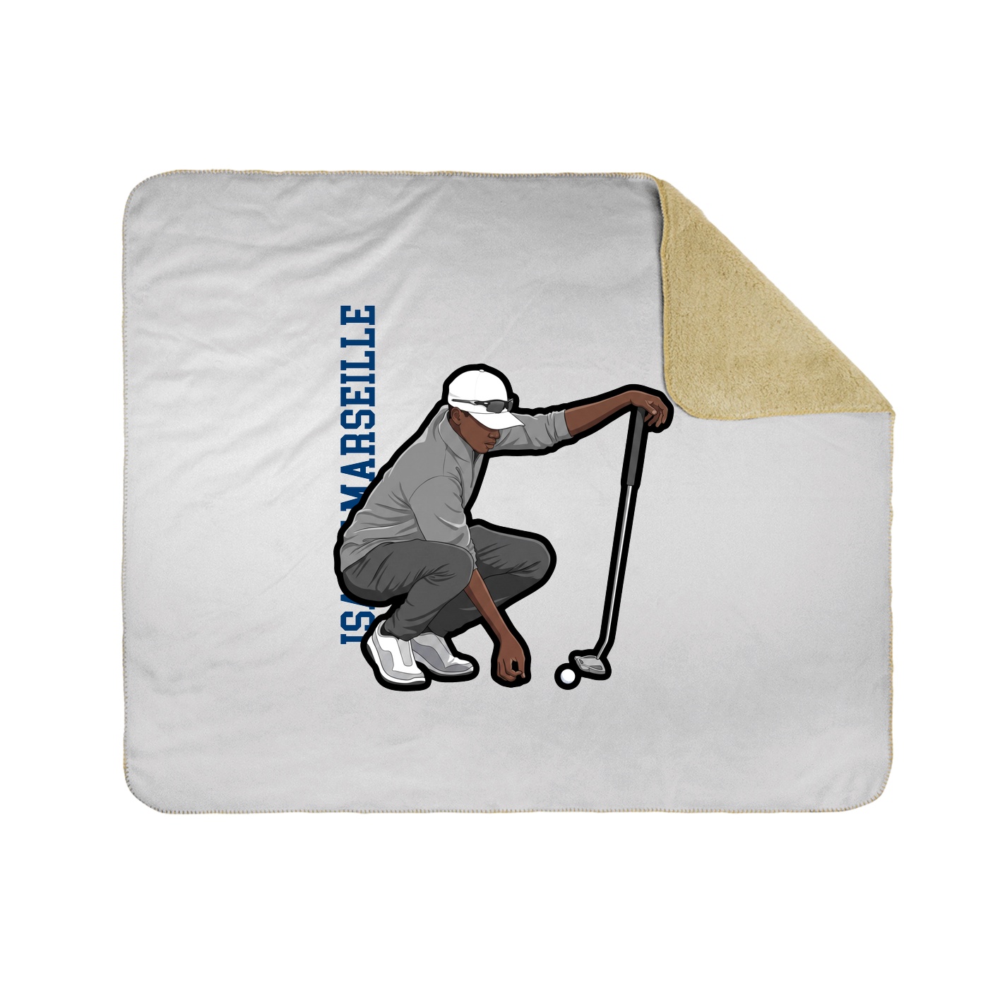 Throw Blanket — Name Vertical in White