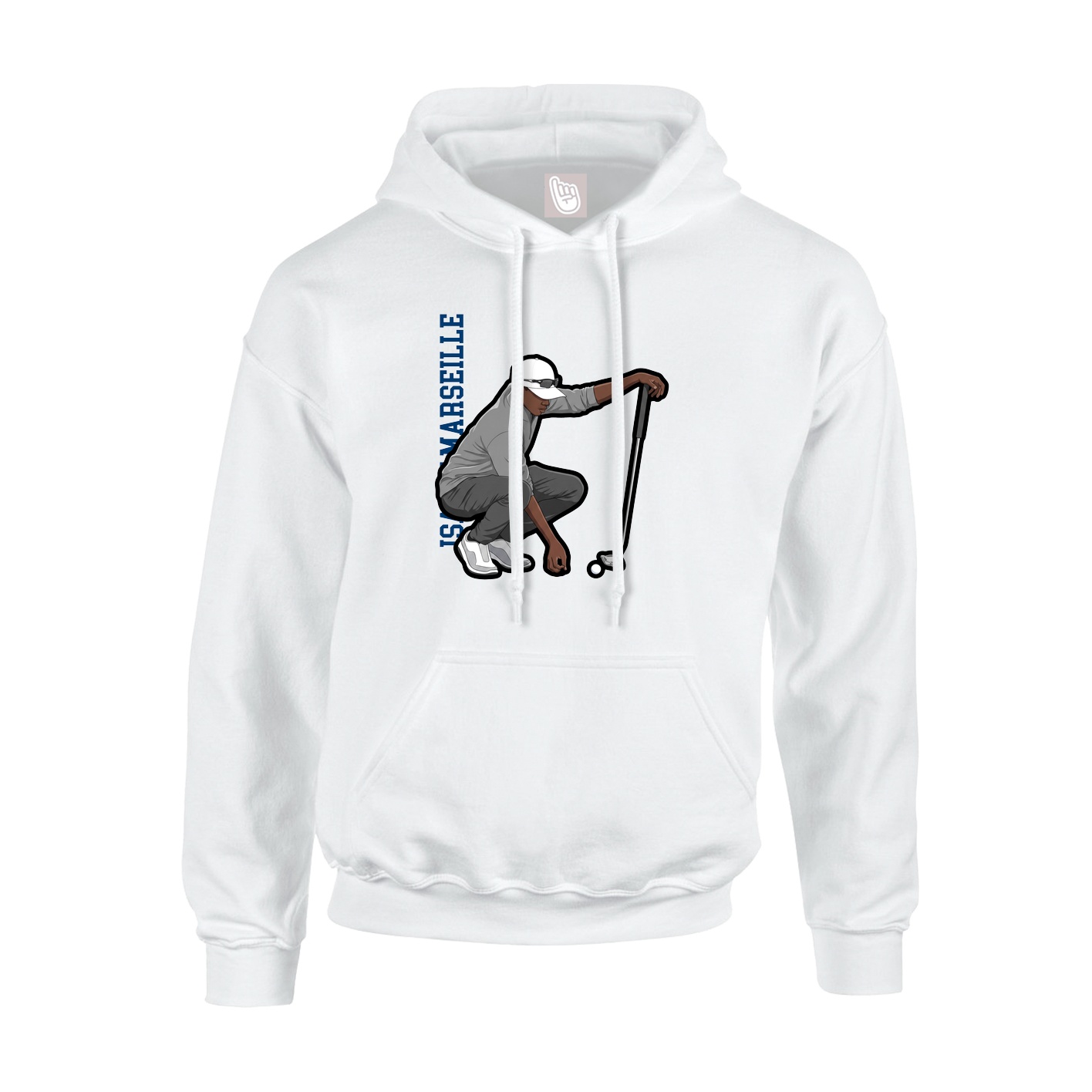 Hoodie — Name Vertical in White