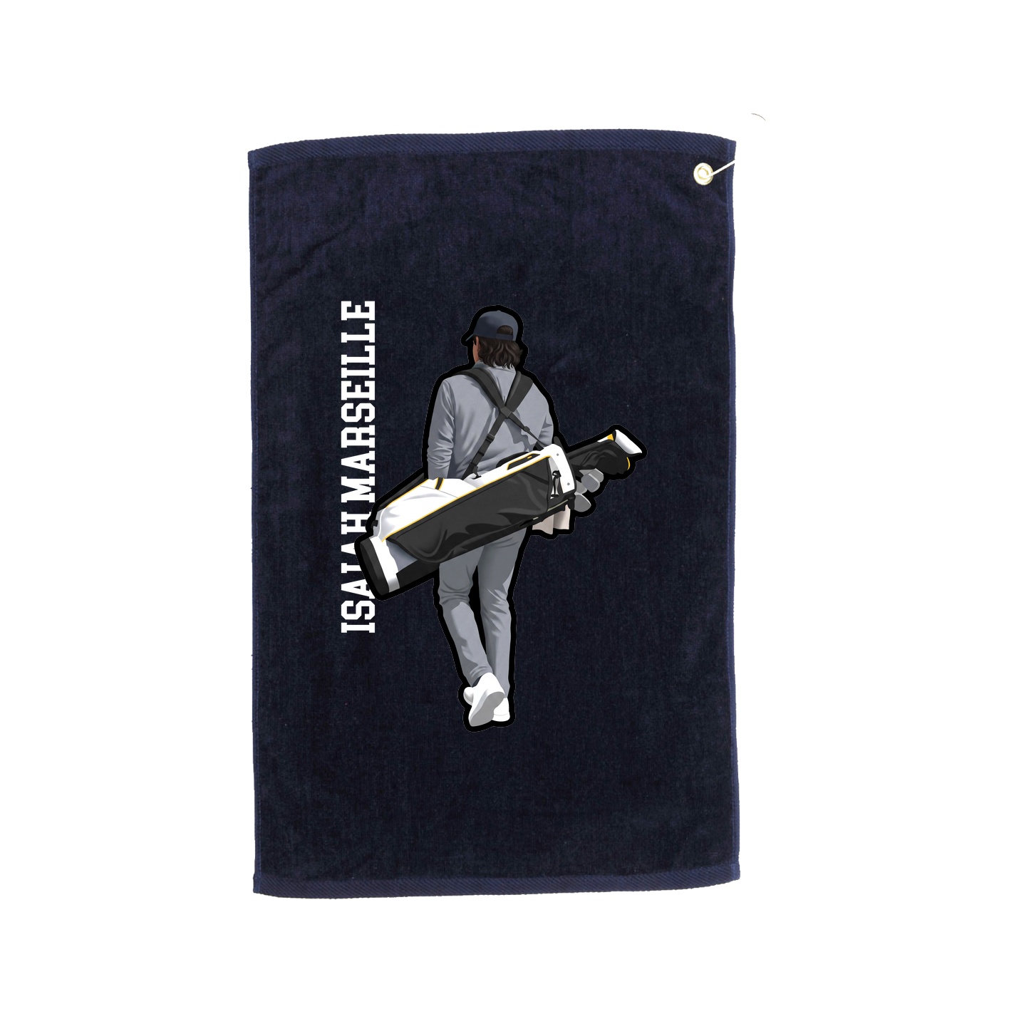 Golf Towel — Name Vertical in Navy