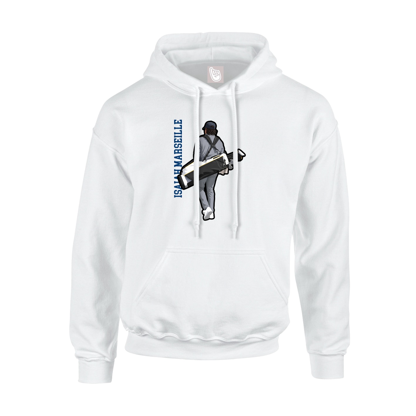 Youth Hoodie — Name Vertical in White