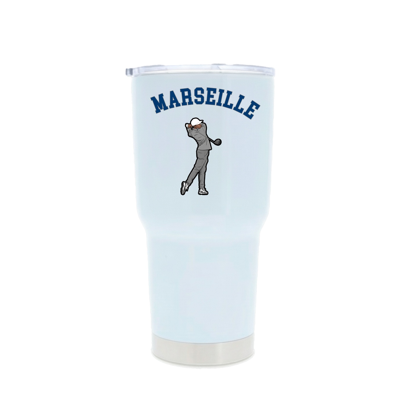 30oz Stainless Steel Tumbler — Shirsey Arch in White