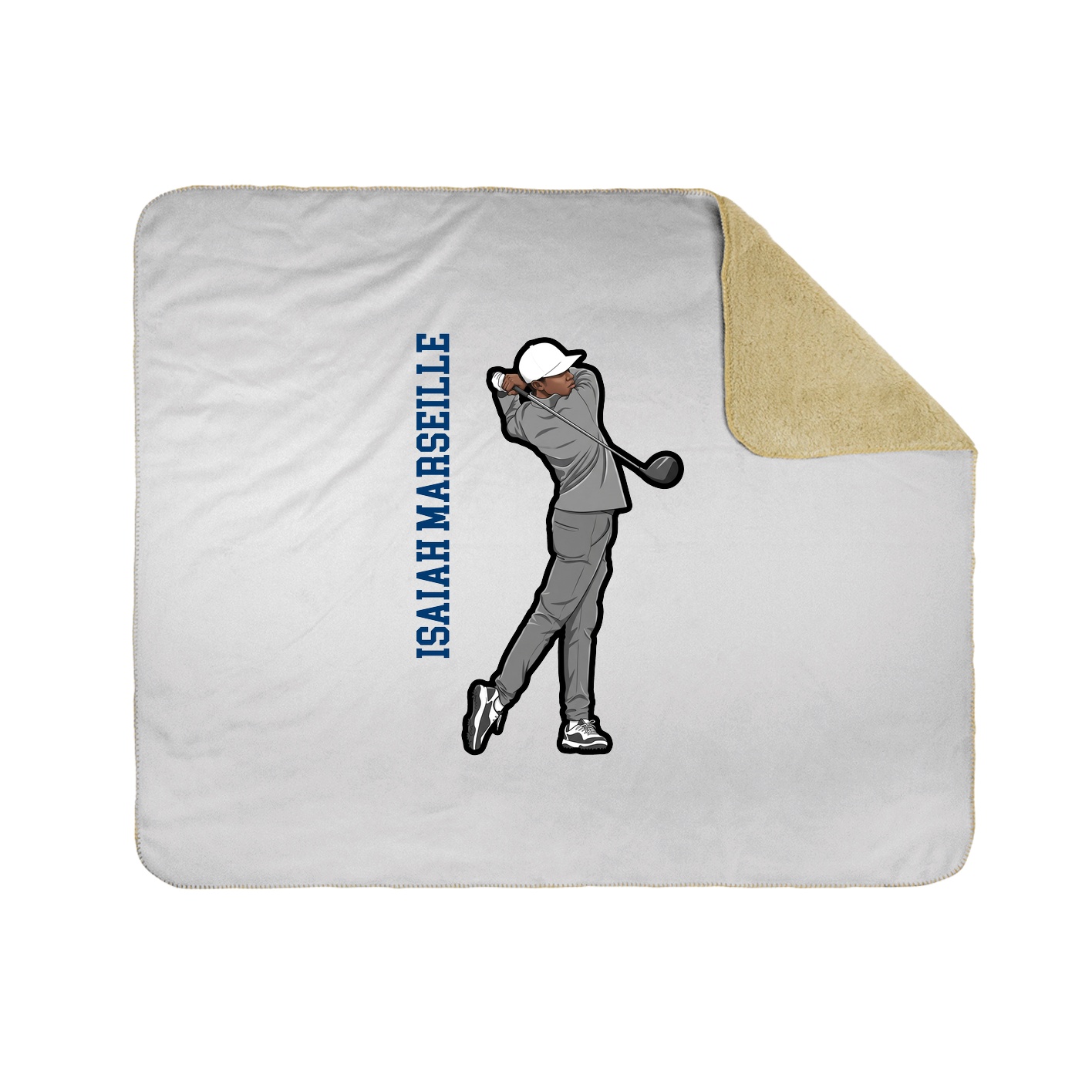 Throw Blanket — Name Vertical in White