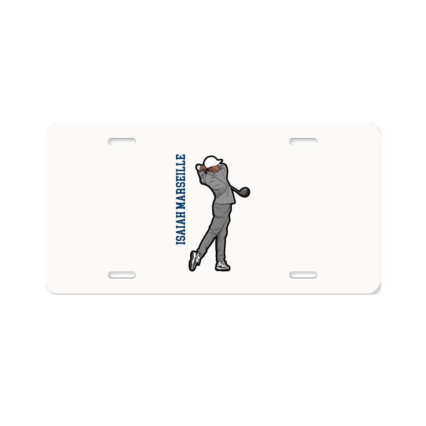 License Plate — Name Vertical in Classic