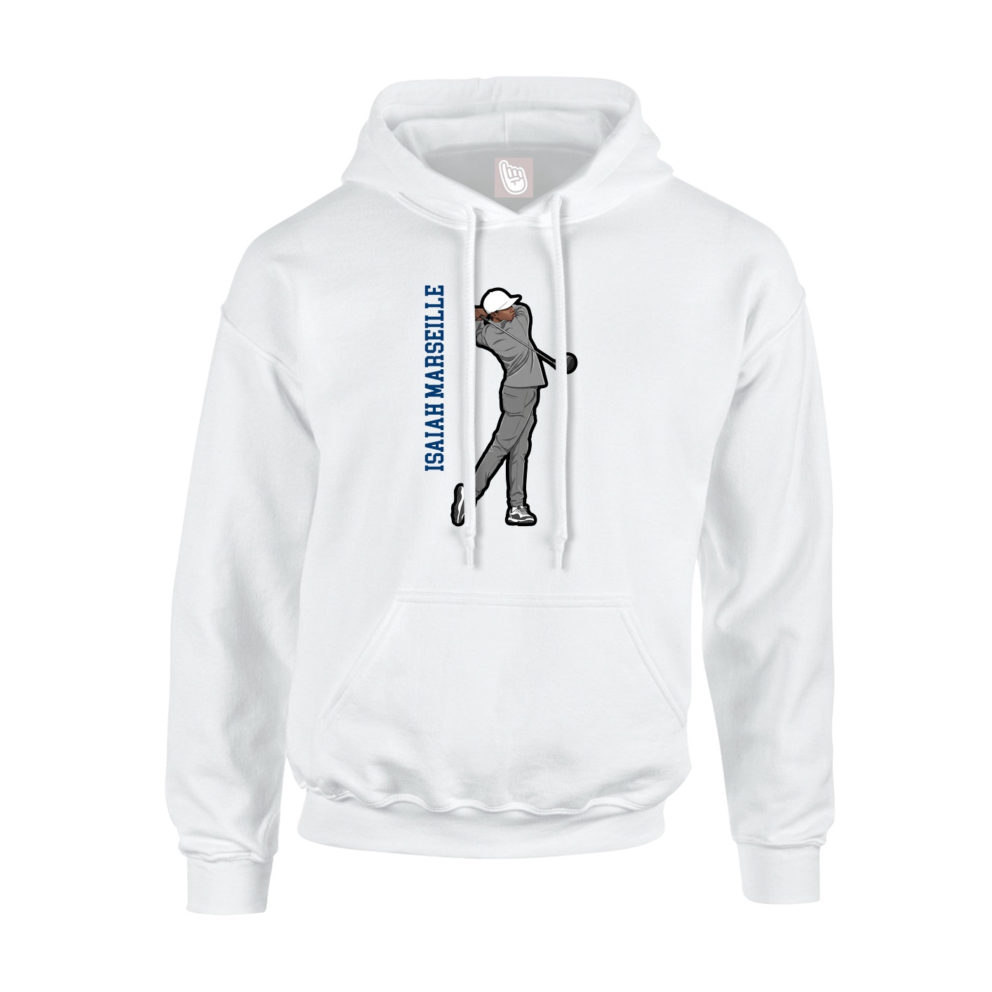 Hoodie — Name Vertical in White