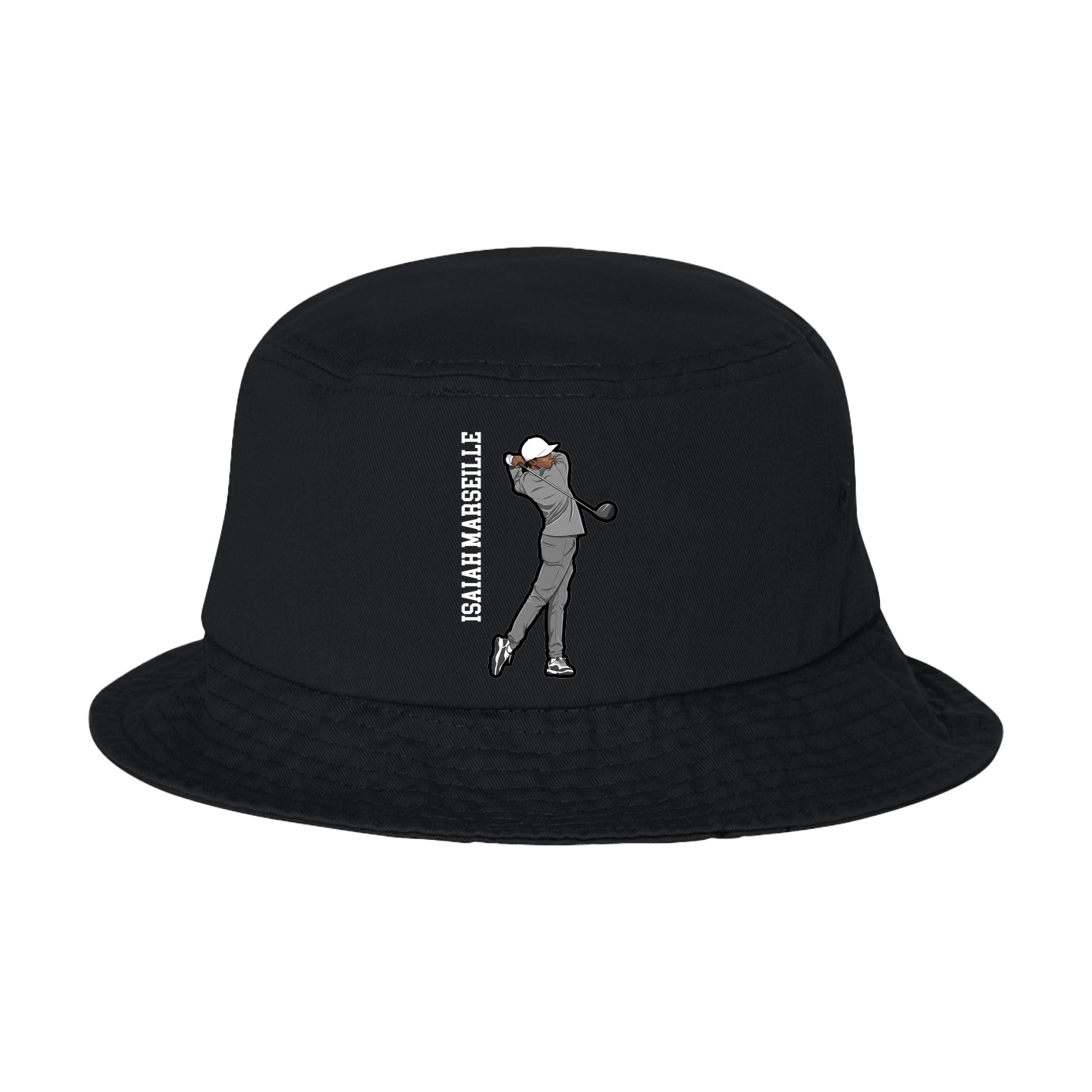 Bucket Cap — Name Vertical in Black