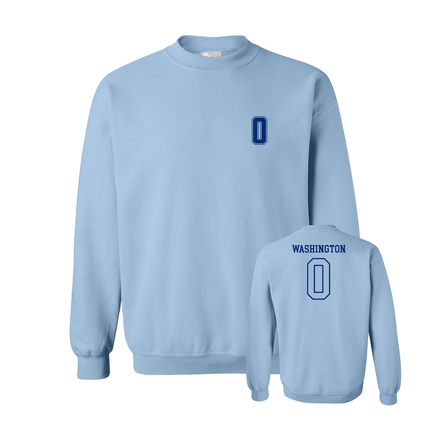 Fleece Crew — Chest Back in Light Blue