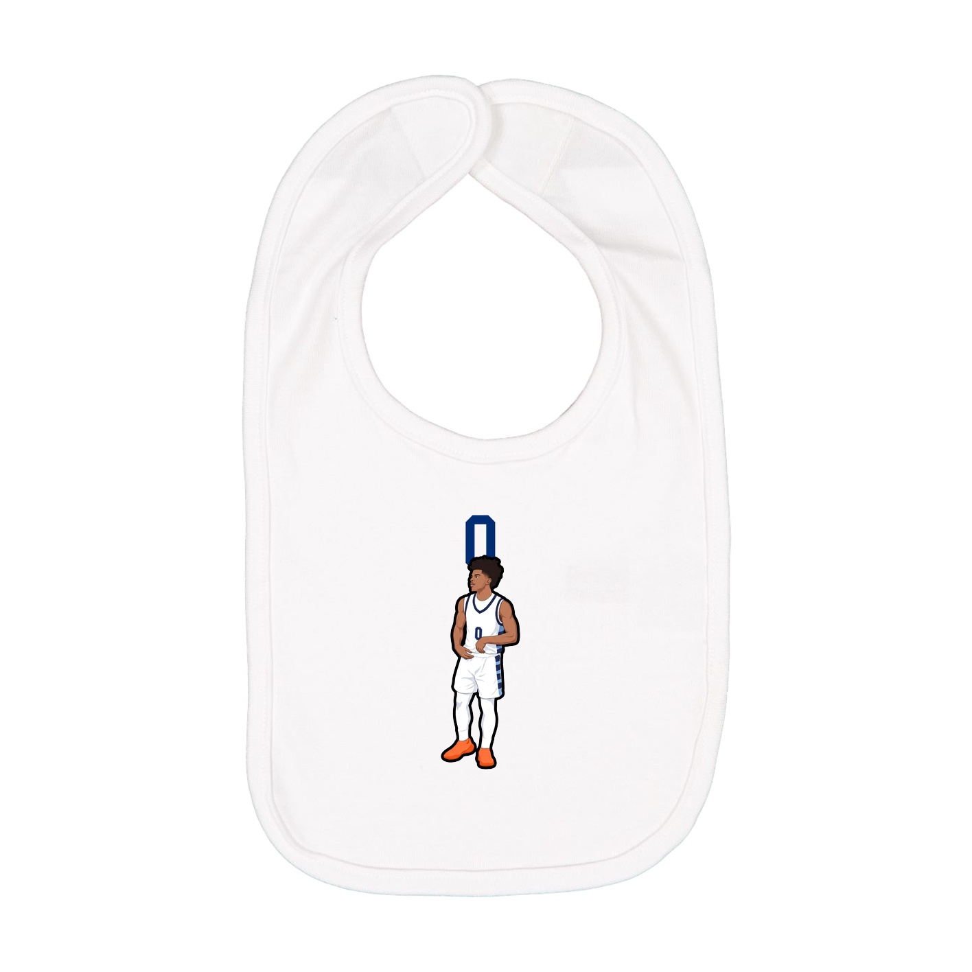 Infant Bib — Number Top in White