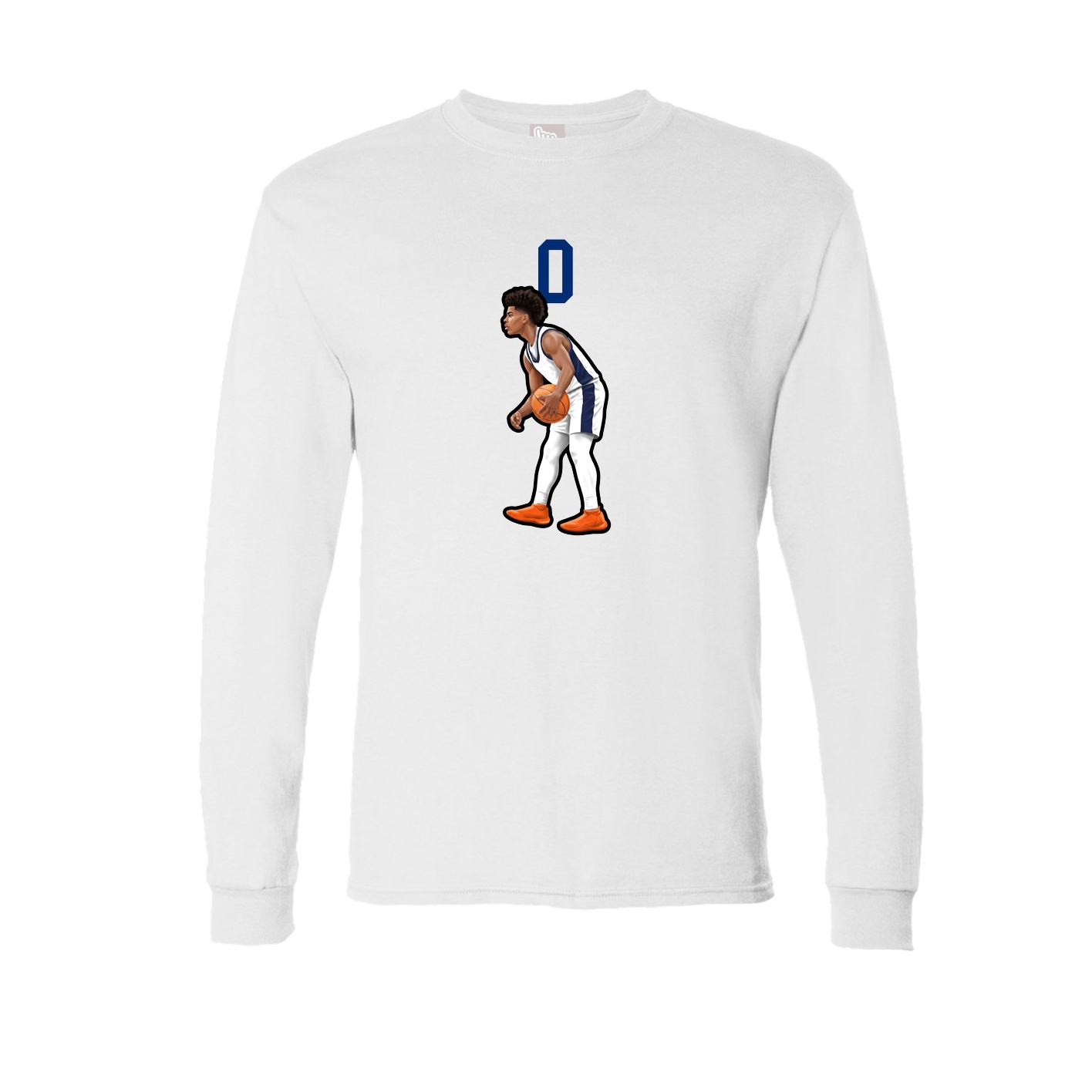 Long Sleeve Tee — Number Top in White