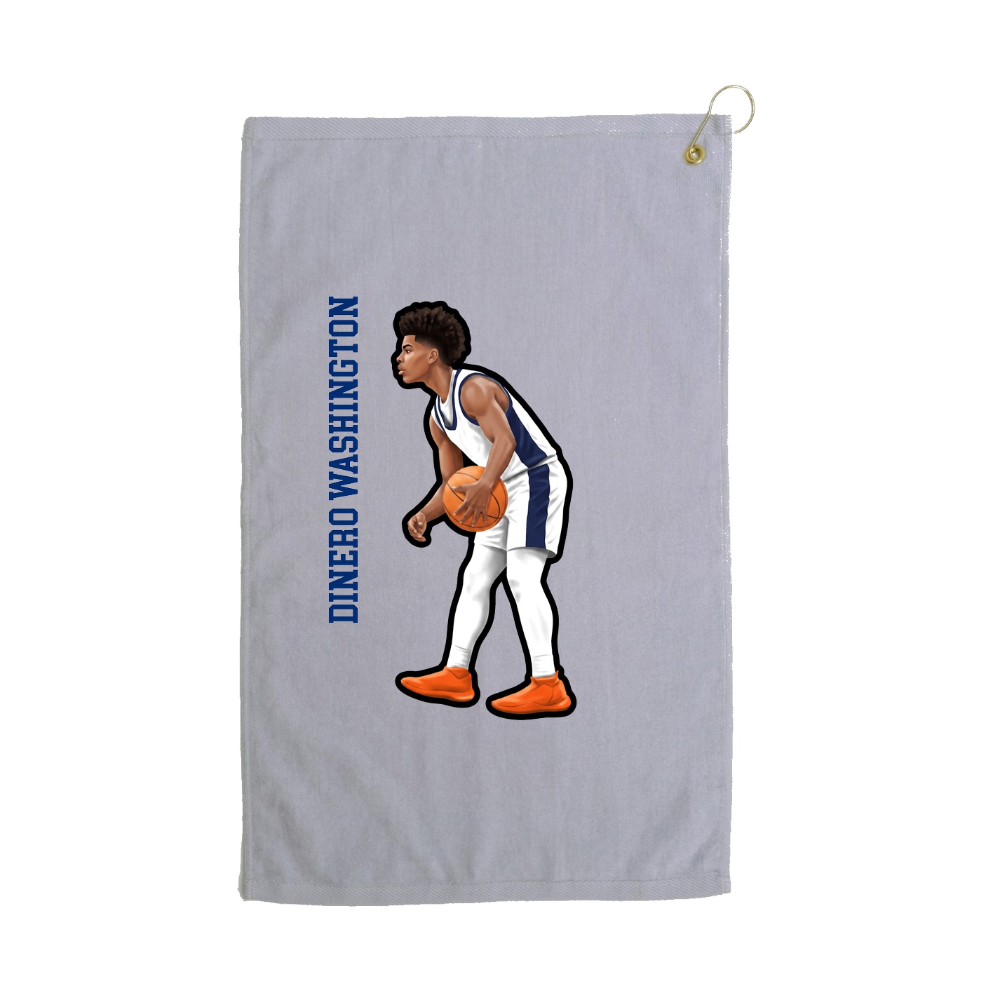 Golf Towel — Name Vertical in Grey