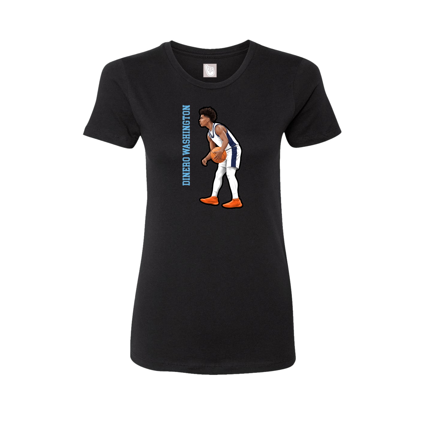 Fitted Women's Tee — Name Vertical in Black
