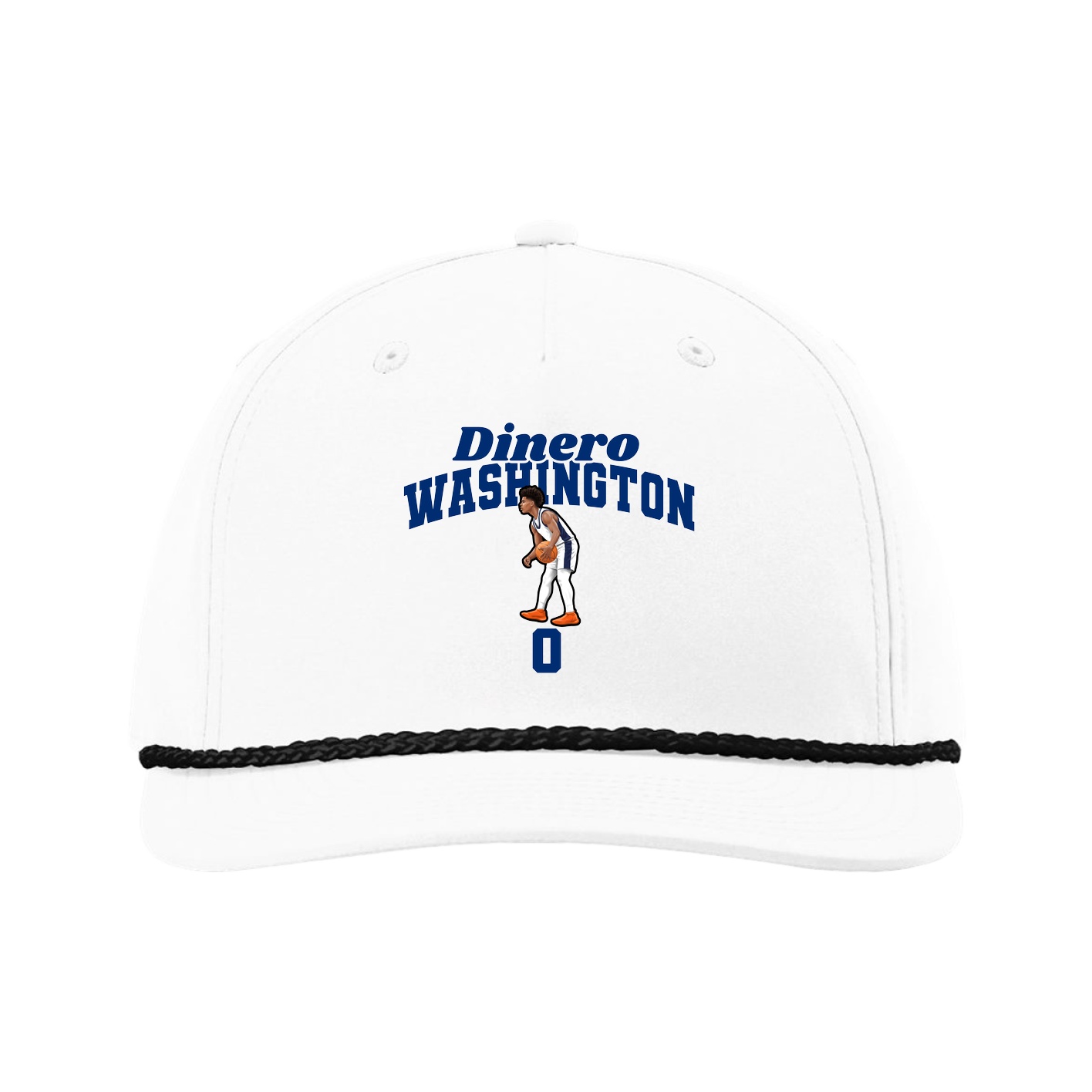 Five-Panel Classic Rope Cap — Signature Arch in White