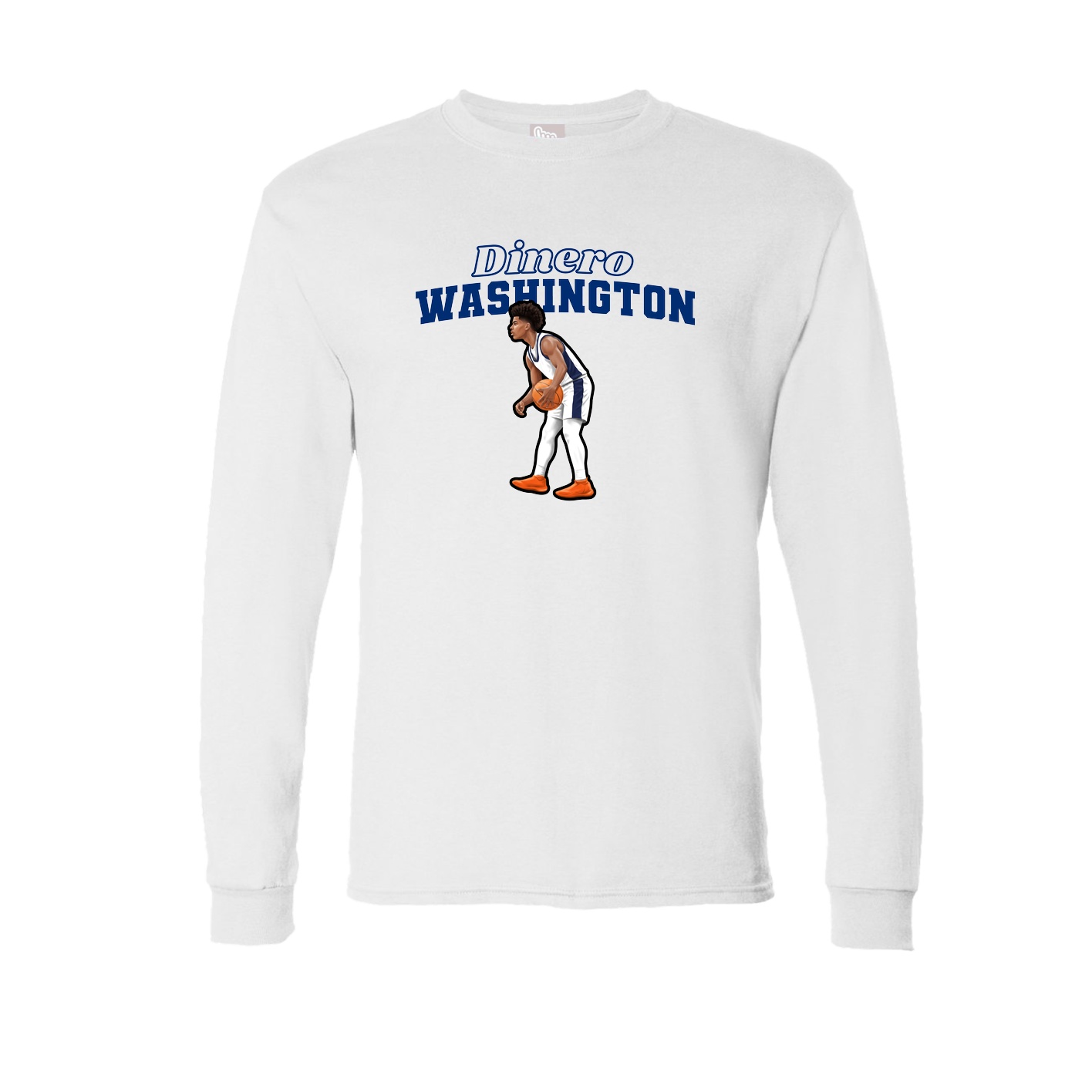 Long Sleeve Tee — Name Arch in White