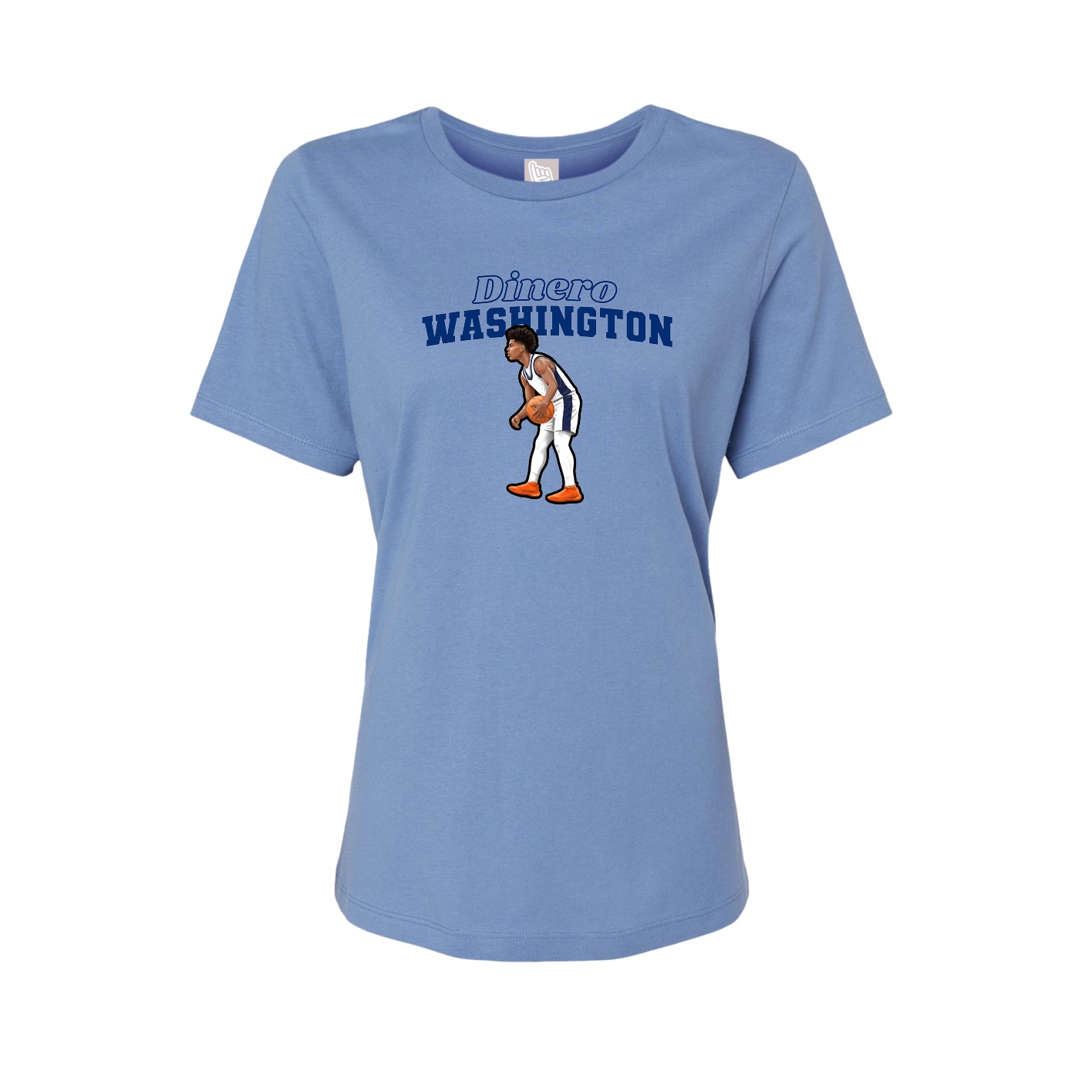 Fitted Women's Tee — Name Arch in Powder Blue